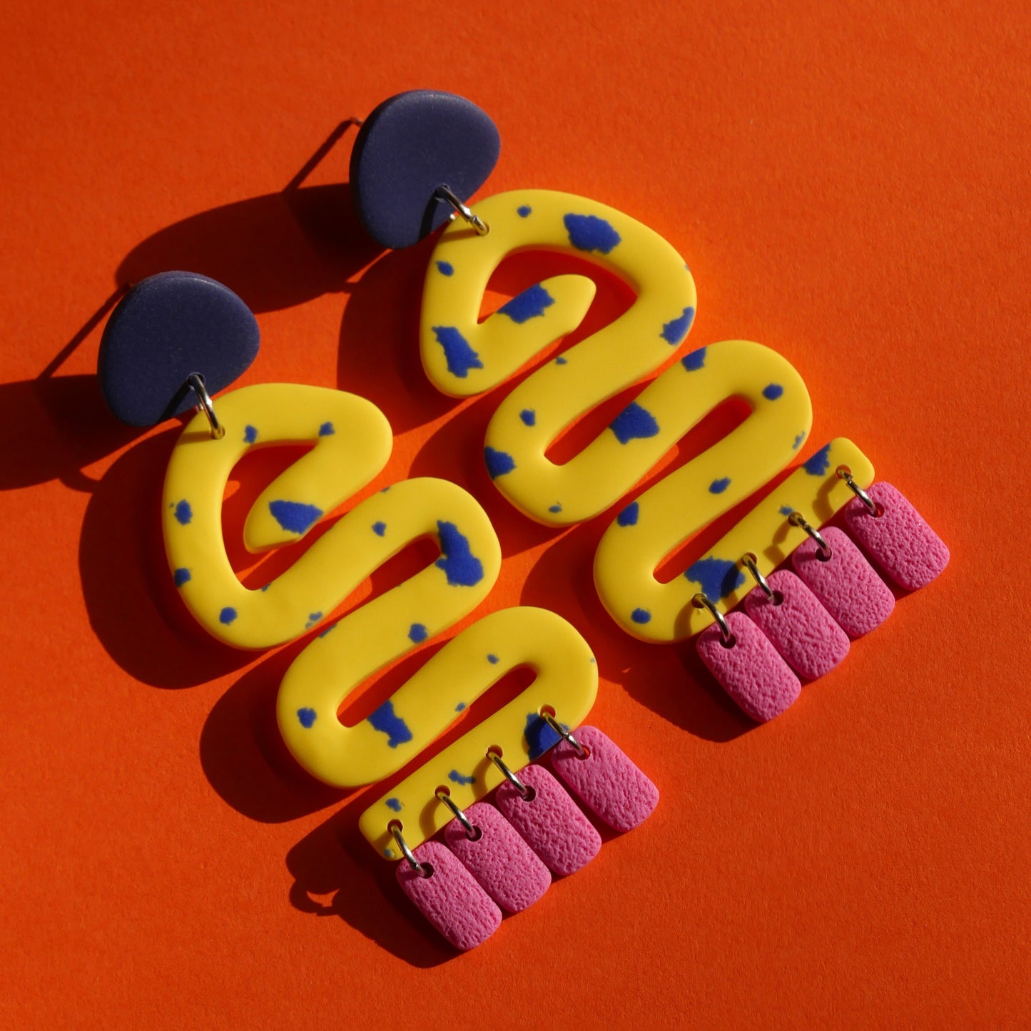 Boucles d'oreilles - Serpentin jaune & confettis | SOLDES