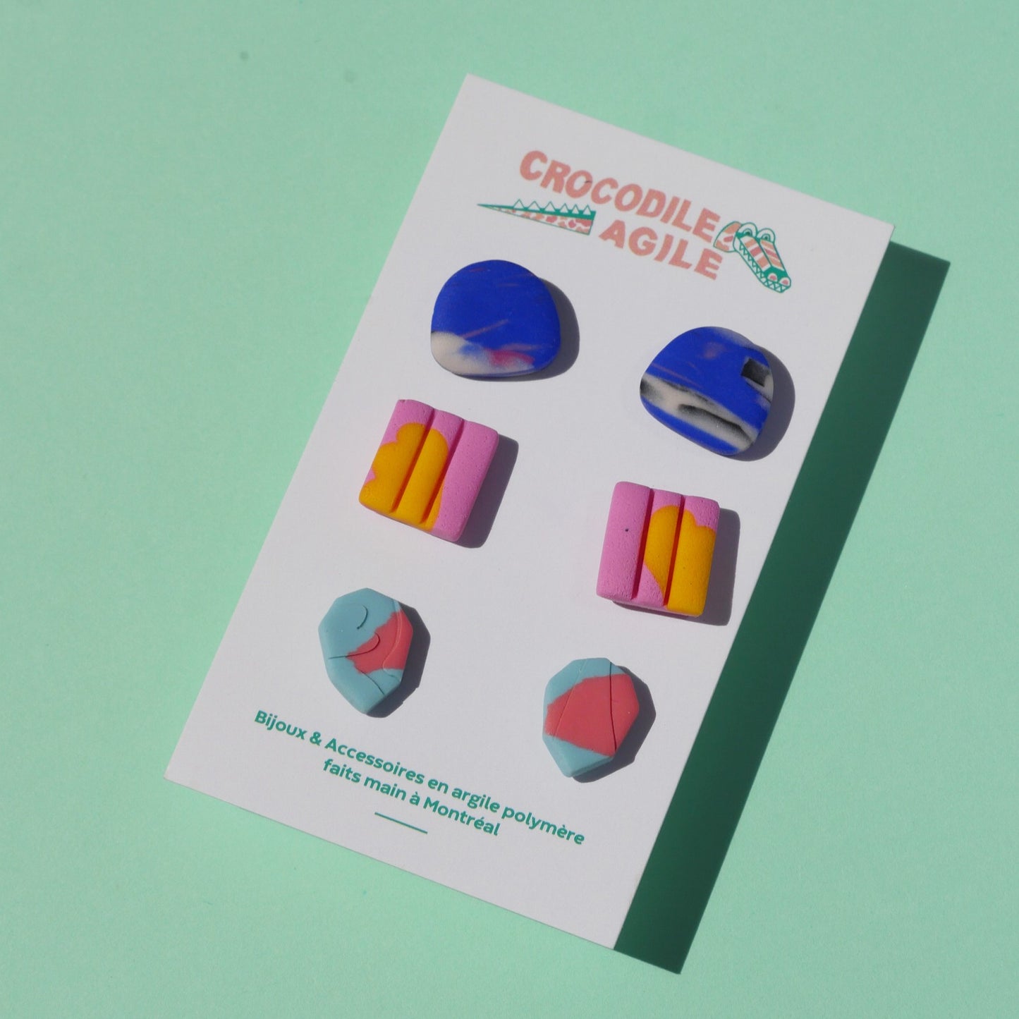 Boucles d'oreilles minimalistes en argile polymère | Stud pack (plusieurs choix)