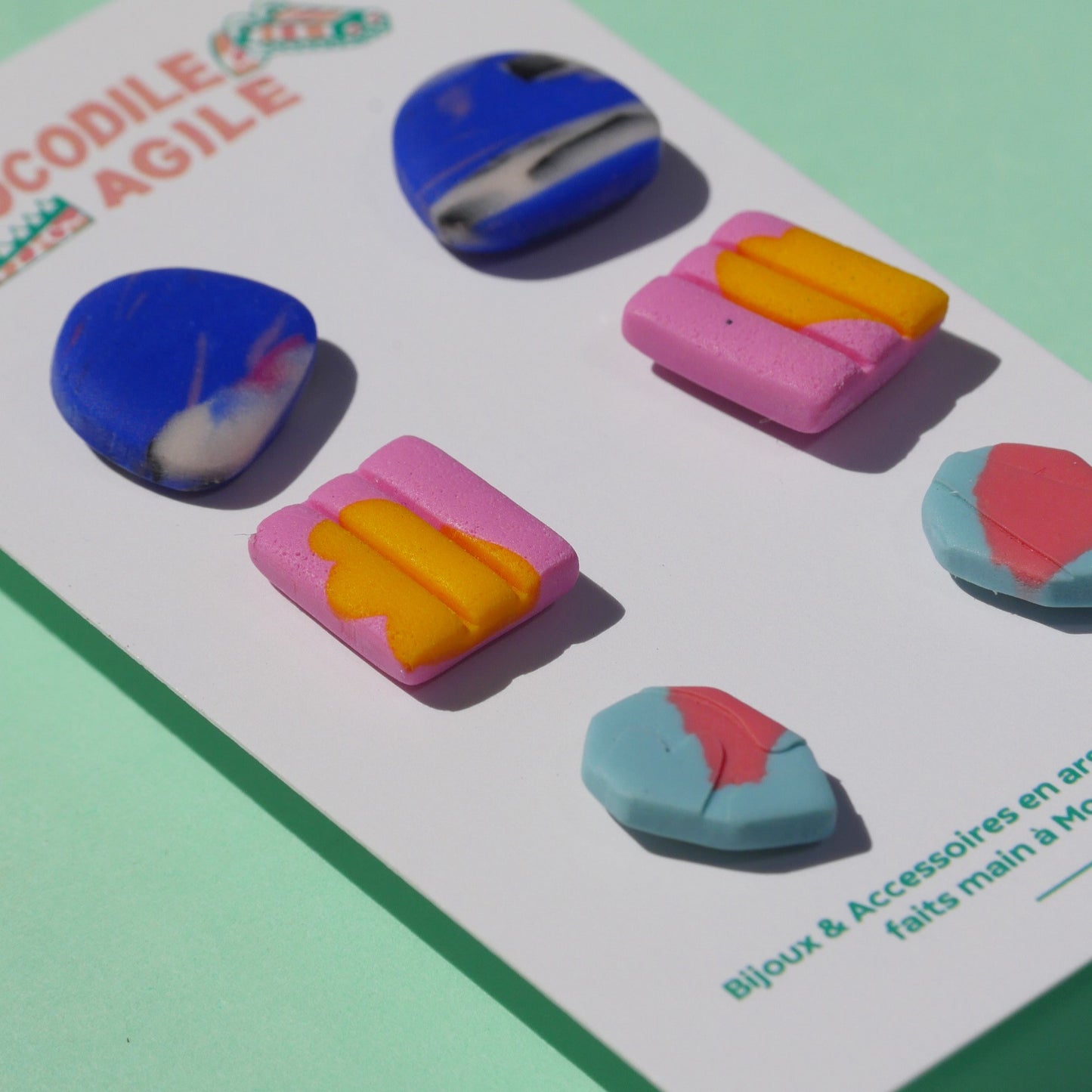 Boucles d'oreilles minimalistes en argile polymère | Stud pack (plusieurs choix)