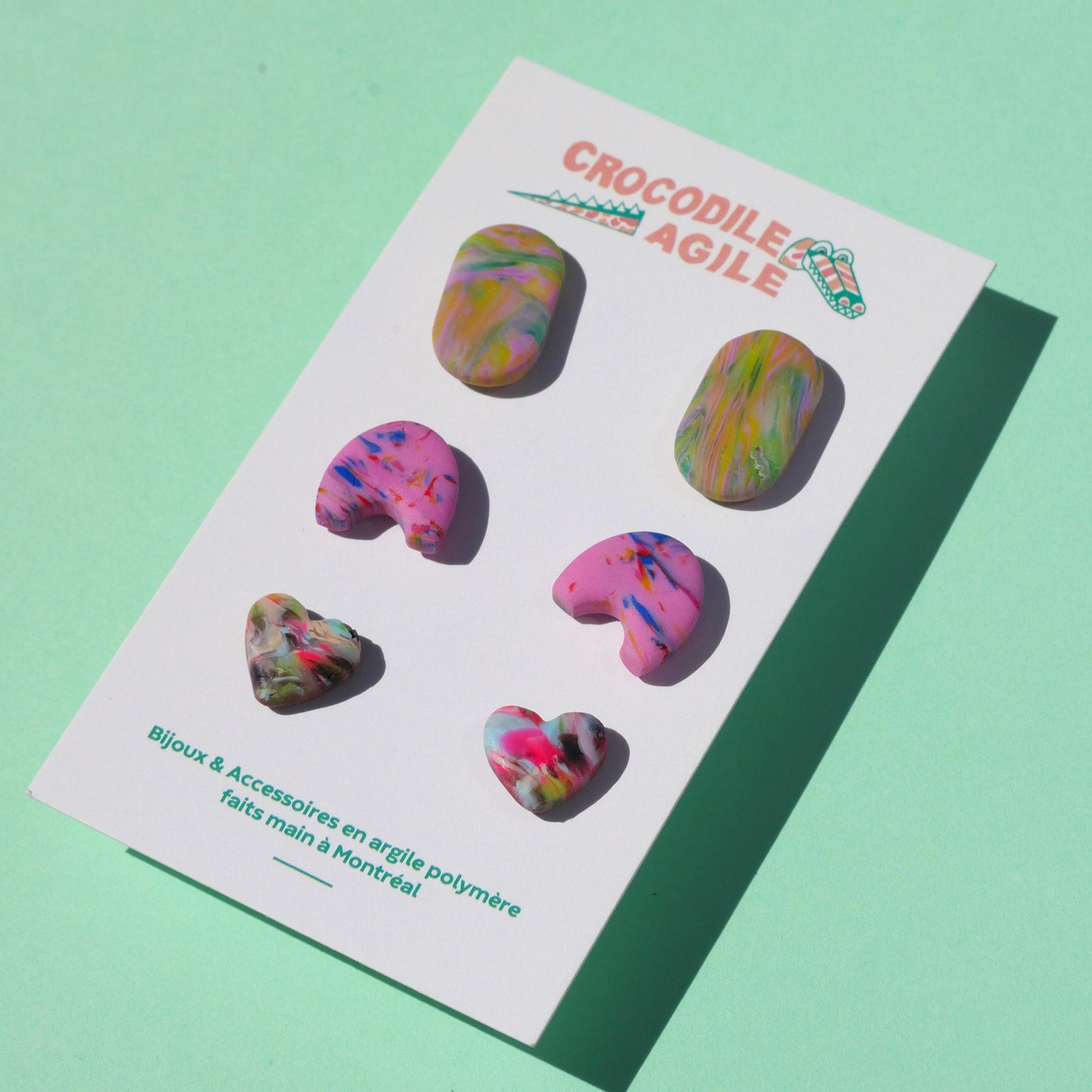 Boucles d'oreilles minimalistes en argile polymère | Stud pack (plusieurs choix)