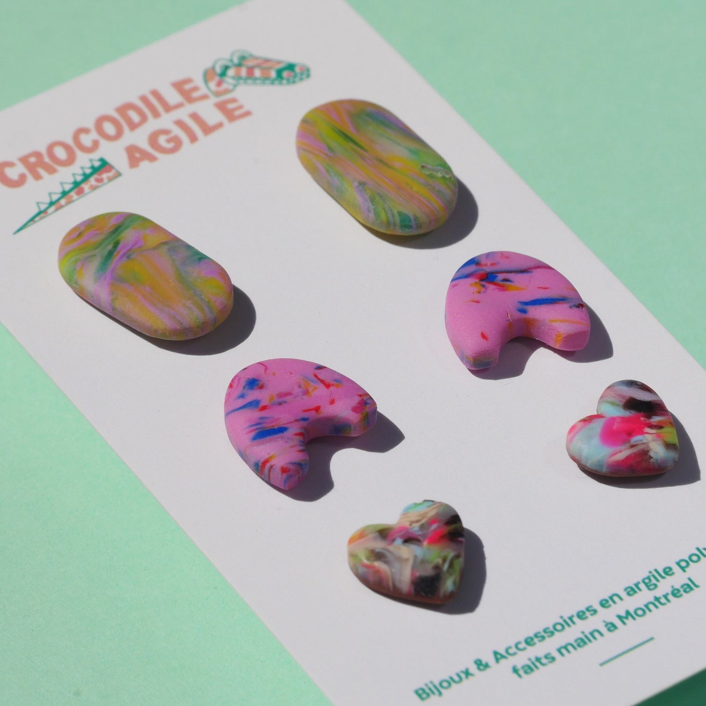 Boucles d'oreilles minimalistes en argile polymère | Stud pack (plusieurs choix)