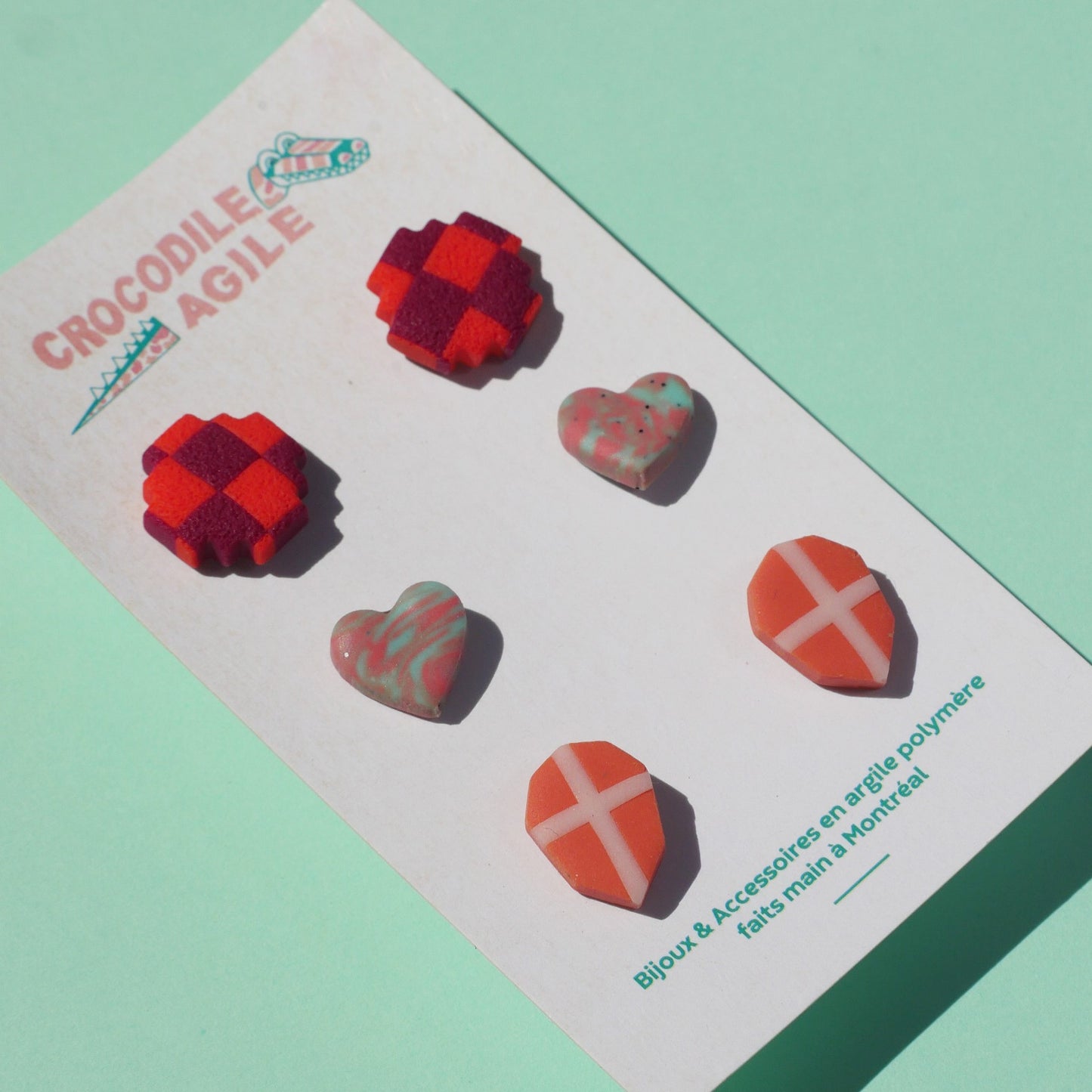 Boucles d'oreilles minimalistes en argile polymère | Stud pack (plusieurs choix)