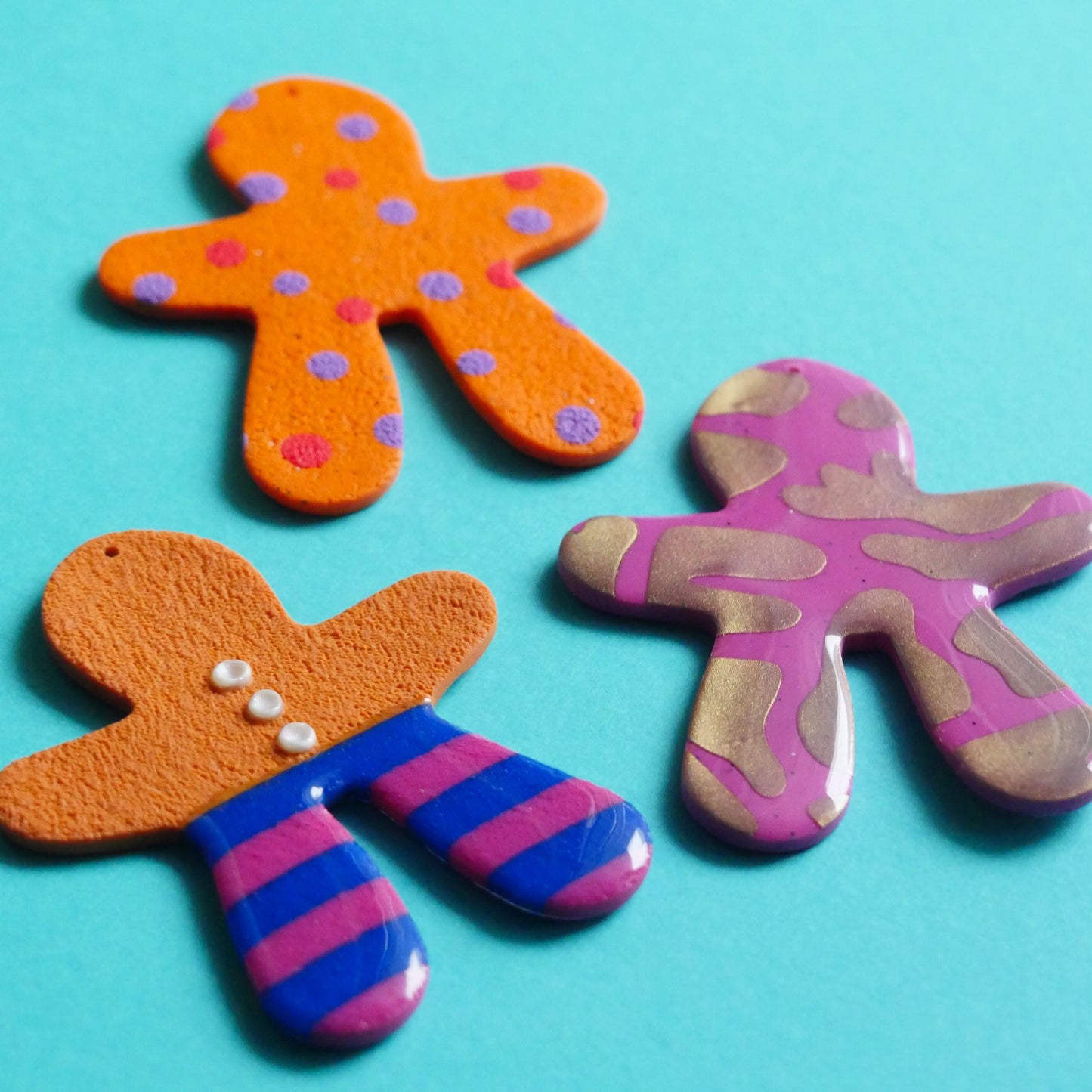 Ornements sapin lot de 3 | Bonhomme pain d'épice