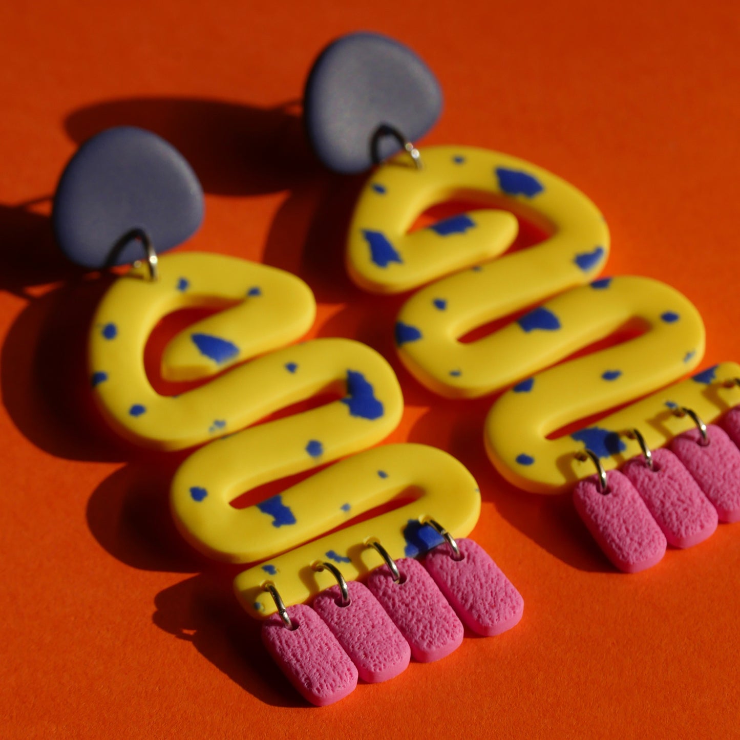 Boucles d'oreilles - Serpentin jaune & confettis | SOLDES