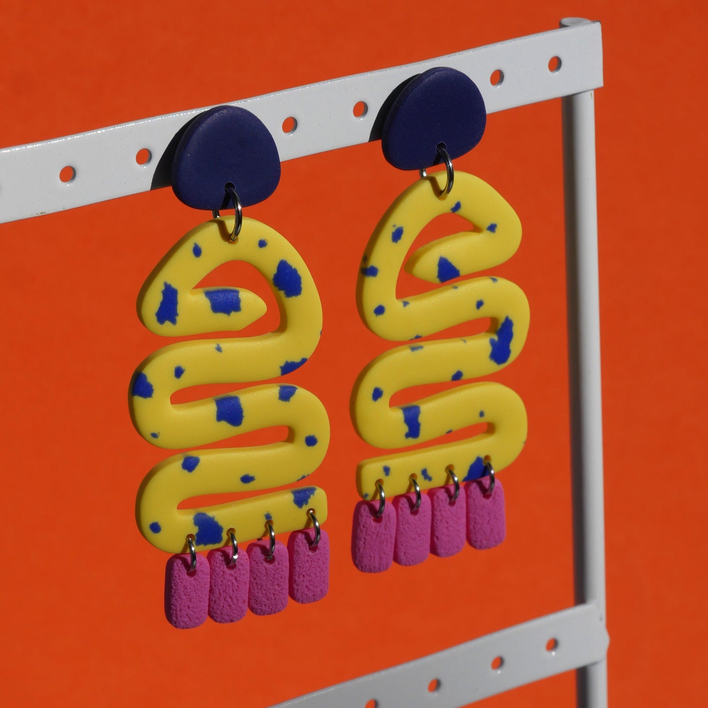 Boucles d'oreilles - Serpentin jaune & confettis | SOLDES