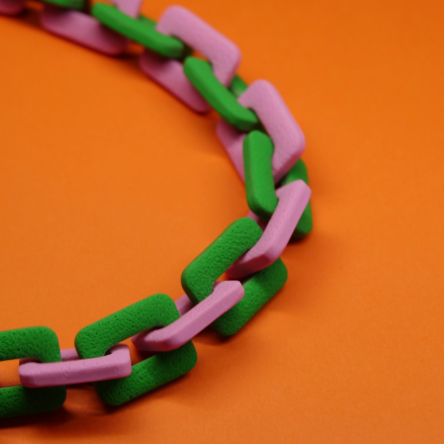 Collier chaîne - vert & rose | Collection Doris