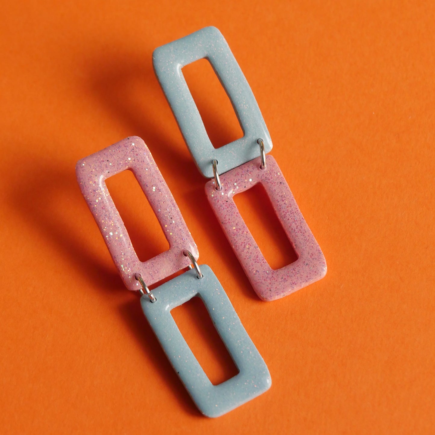 Boucles d'oreilles - Rectangles paillettes | SOLDES