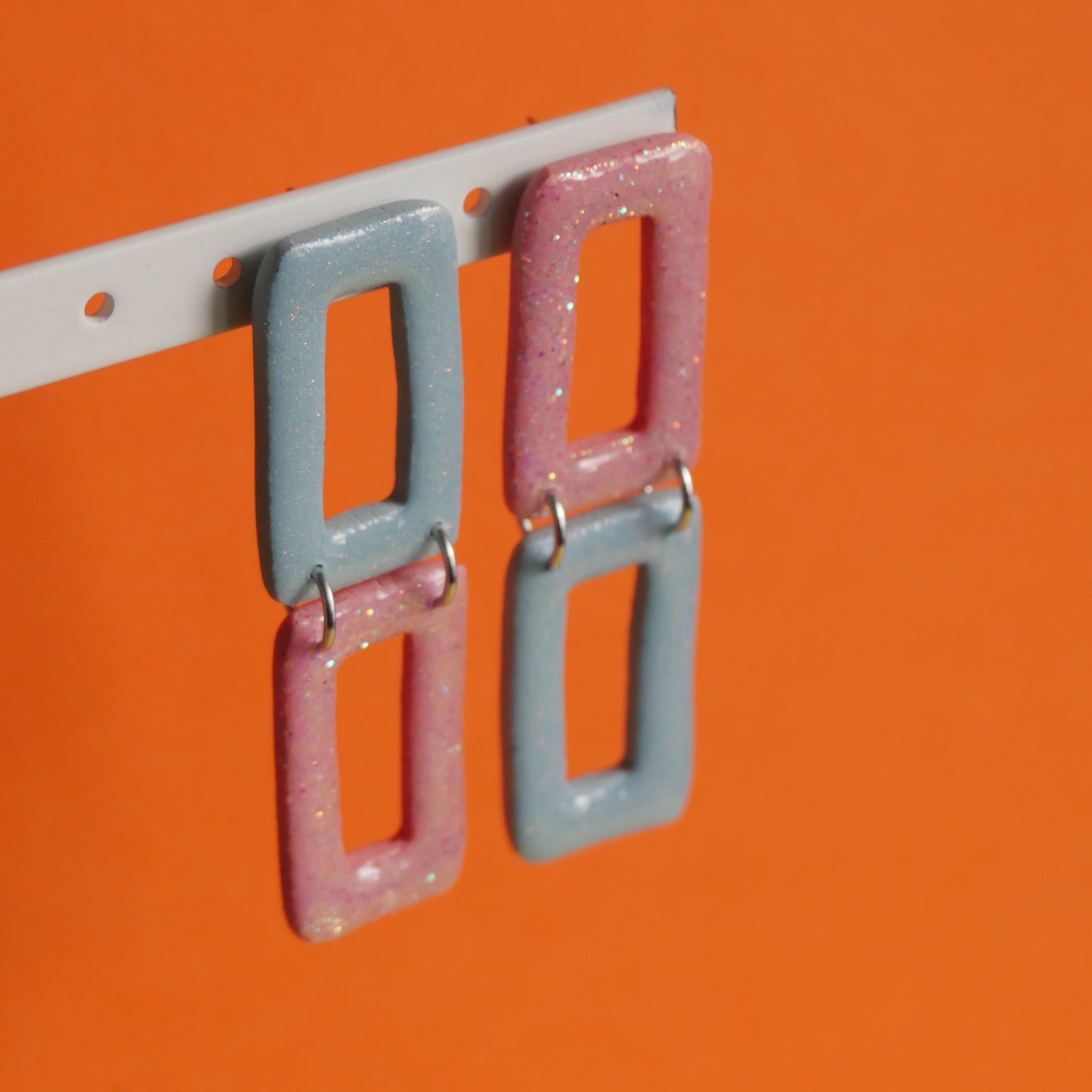 Boucles d'oreilles - Rectangles paillettes | SOLDES