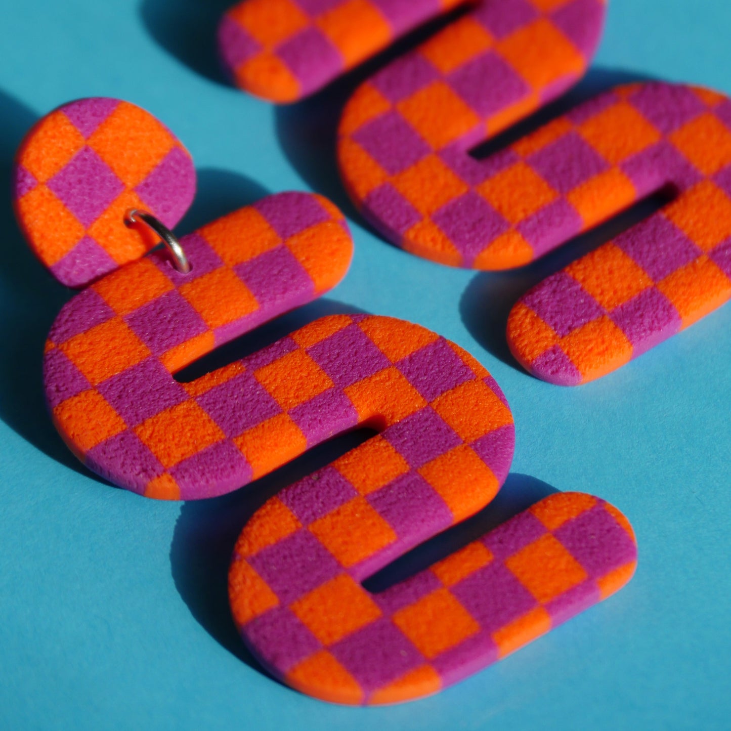 Boucles d'oreilles Louna - checkerboard serpentin | Collection Permanente