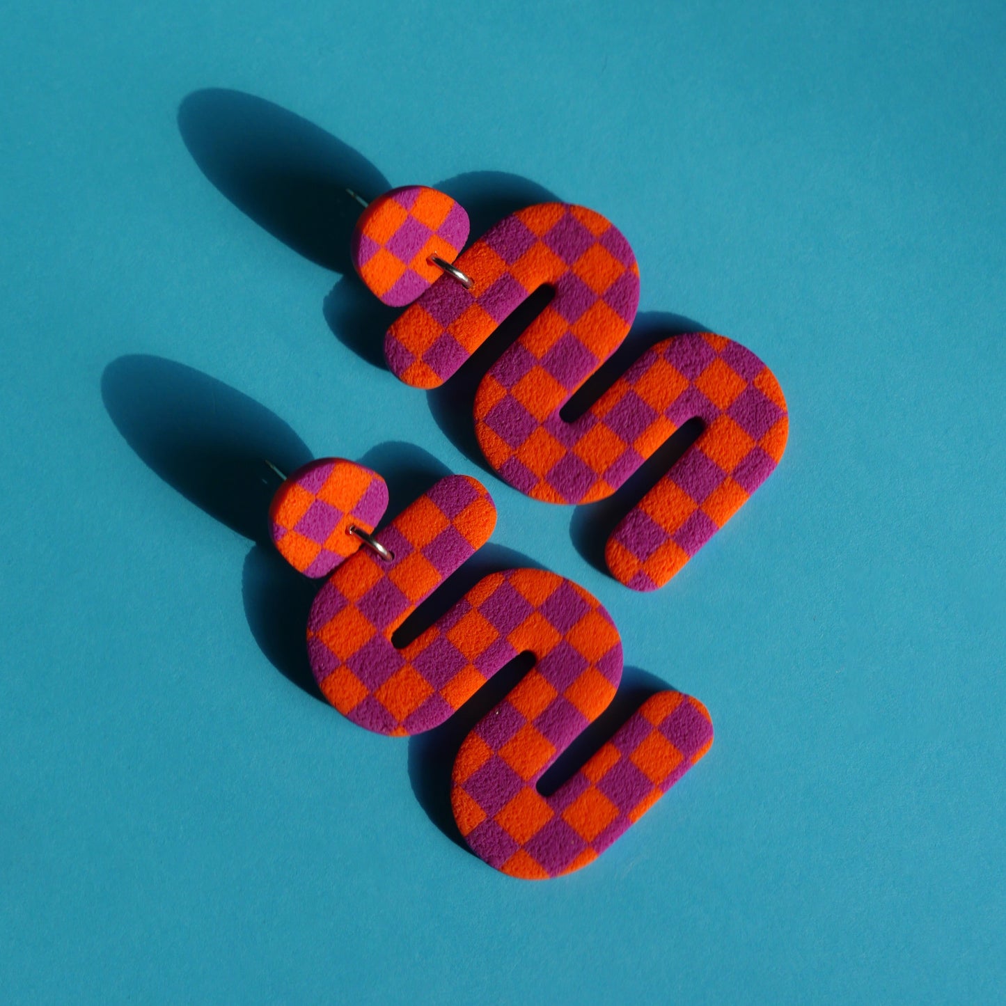 Boucles d'oreilles Louna - checkerboard serpentin | Collection Permanente