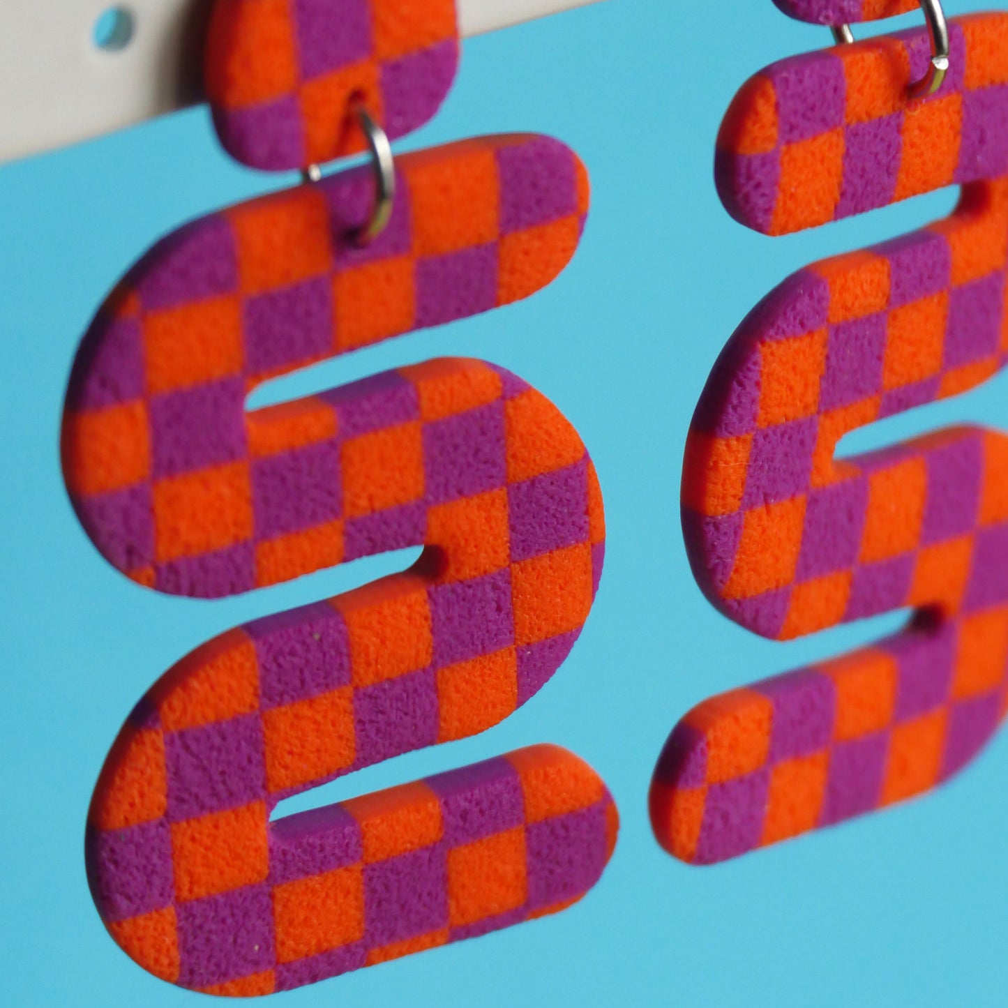 Boucles d'oreilles Louna - checkerboard serpentin | Collection Permanente