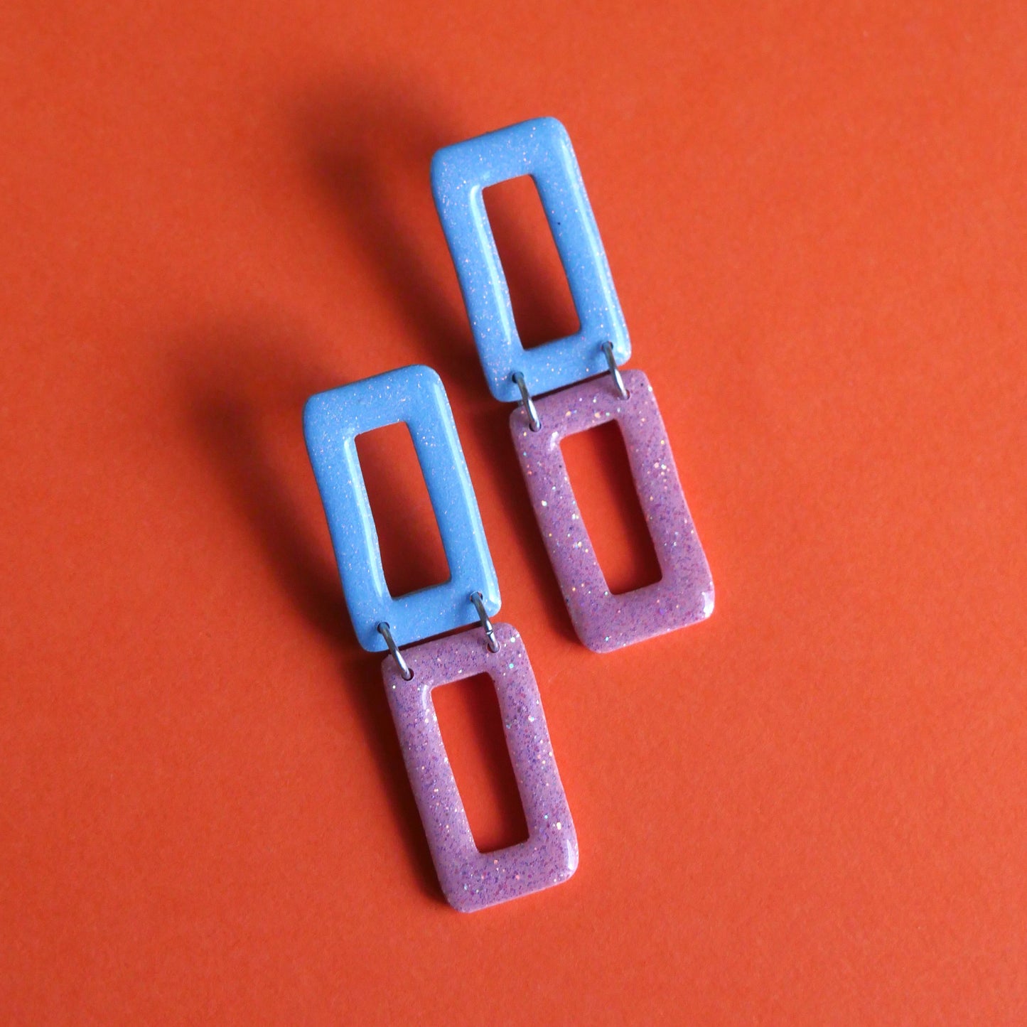 Boucles d'oreilles - Rectangles paillettes | SOLDES