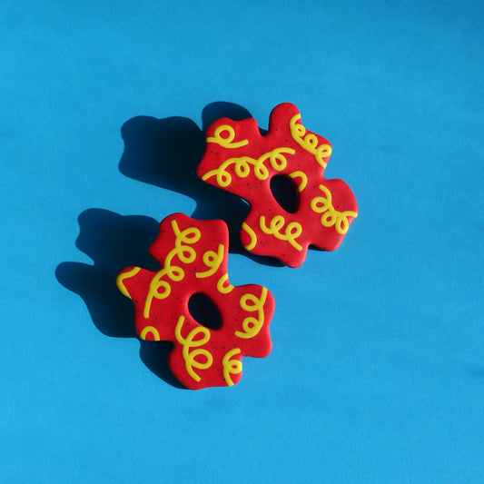 Boucles d'oreilles stud - Big fleur rouge | Collection Pam