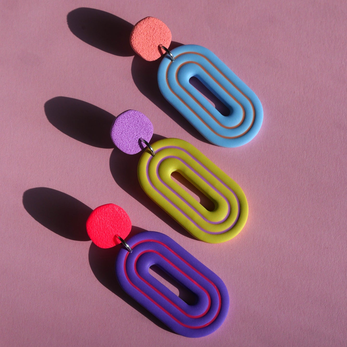 Boucles d'oreilles Ovale - Colorblock (3 coloris) | Collection Pam