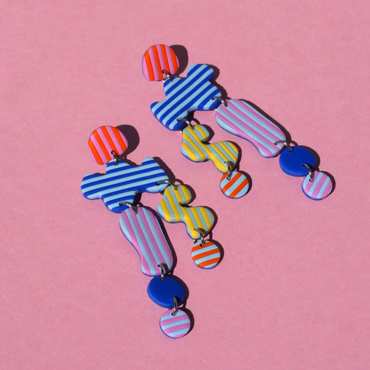 Boucles d'oreilles - Rayures de plage | Collection Pam