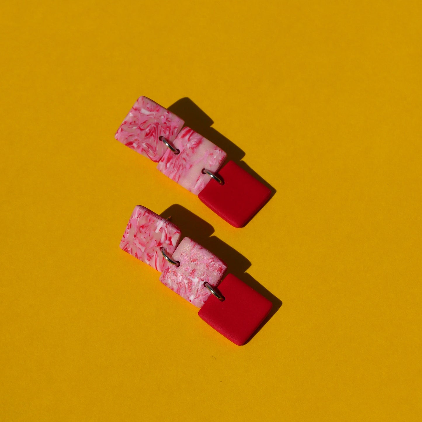 Boucles d'oreilles - Mini carré marbré | SOLDES