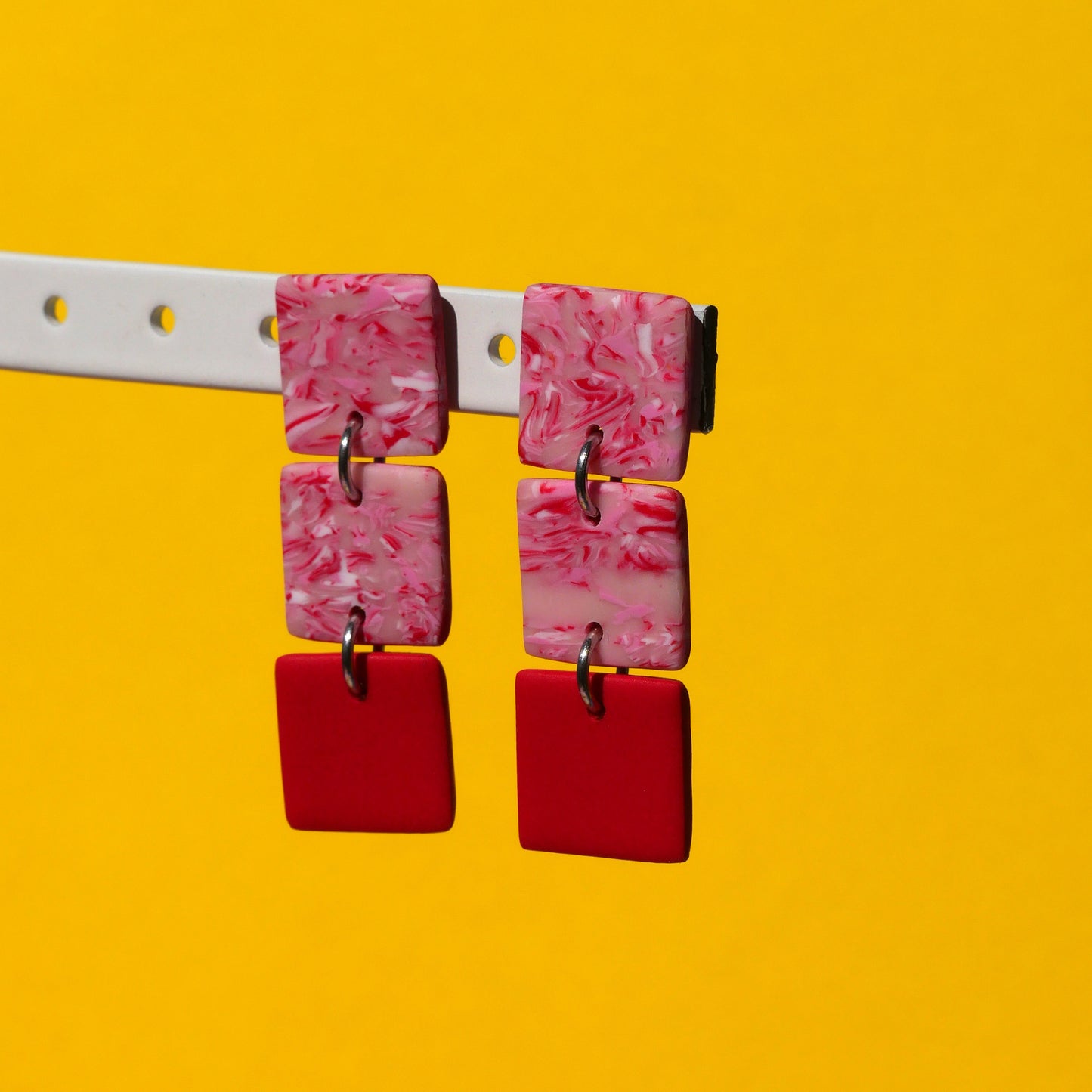 Boucles d'oreilles - Mini carré marbré | SOLDES