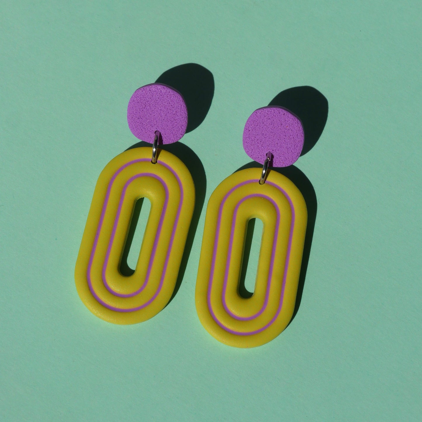 Boucles d'oreilles Ovale - Colorblock (3 coloris) | Collection Pam