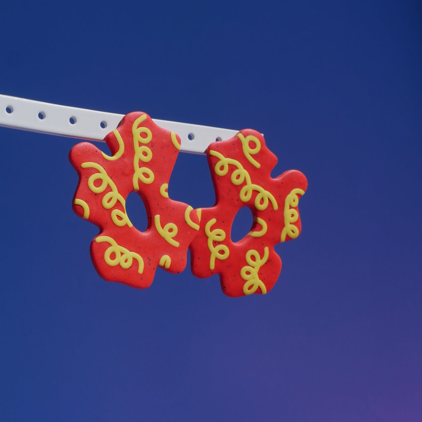 Boucles d'oreilles stud - Big fleur rouge | Collection Pam