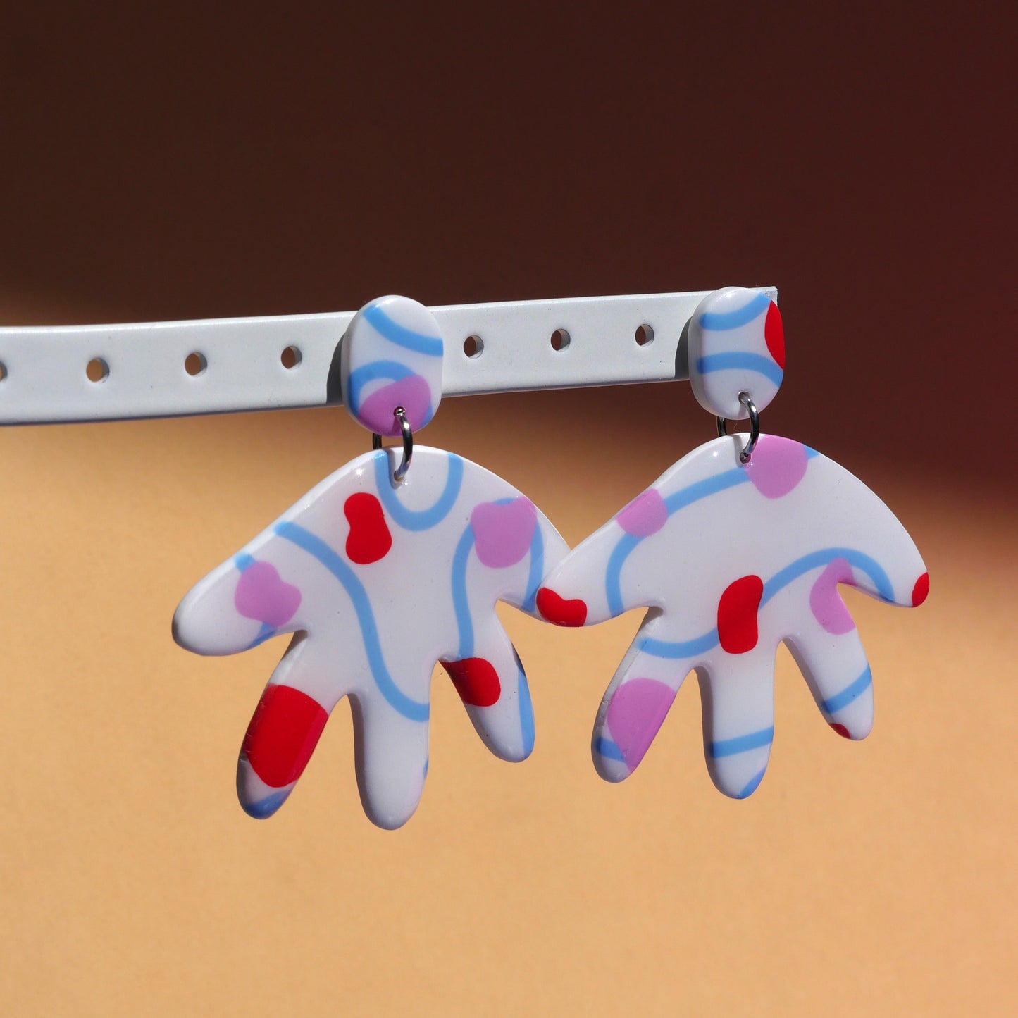 Boucles d'oreilles - Blanc & lignes | Collection Pam