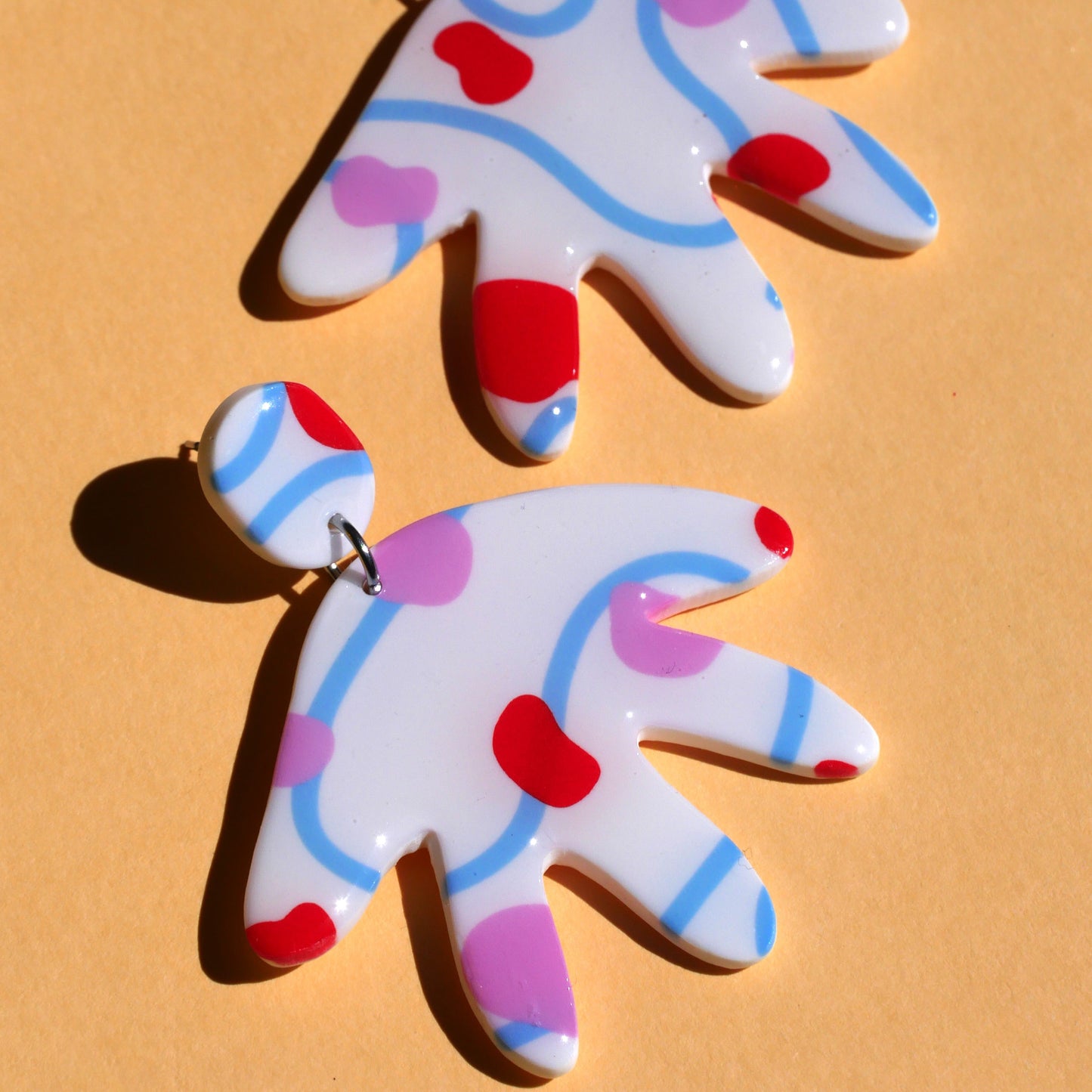 Boucles d'oreilles - Blanc & lignes | Collection Pam