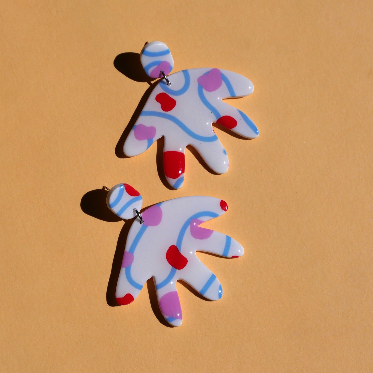 Boucles d'oreilles - Blanc & lignes | Collection Pam