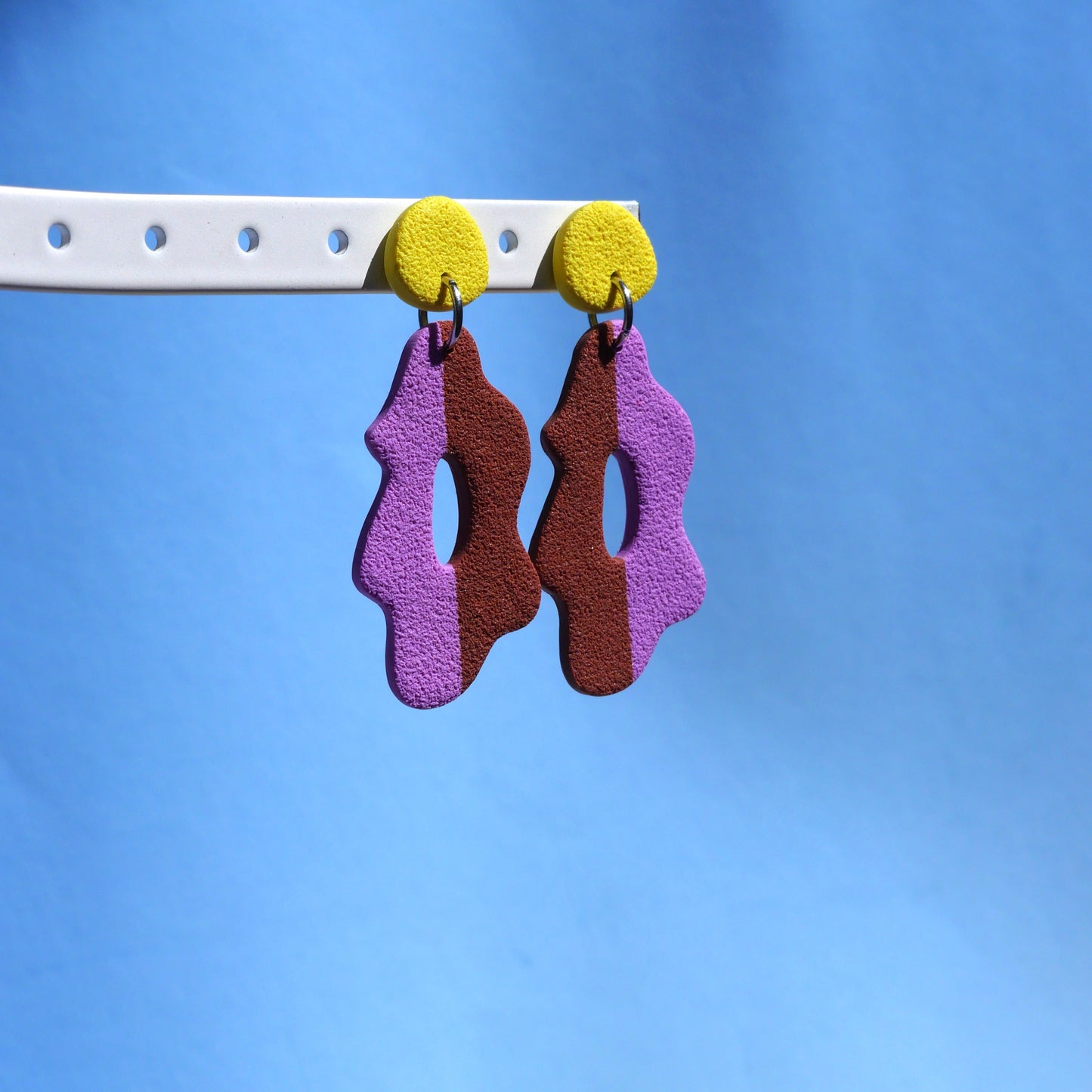 Boucles d'oreilles - Fleur bi-color | Collection Pam