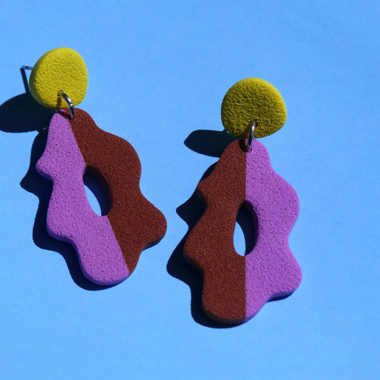 Boucles d'oreilles - Fleur bi-color | Collection Pam