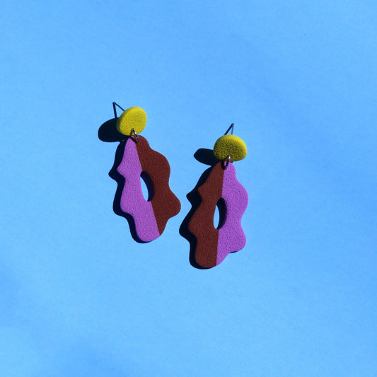 Boucles d'oreilles - Fleur bi-color | Collection Pam