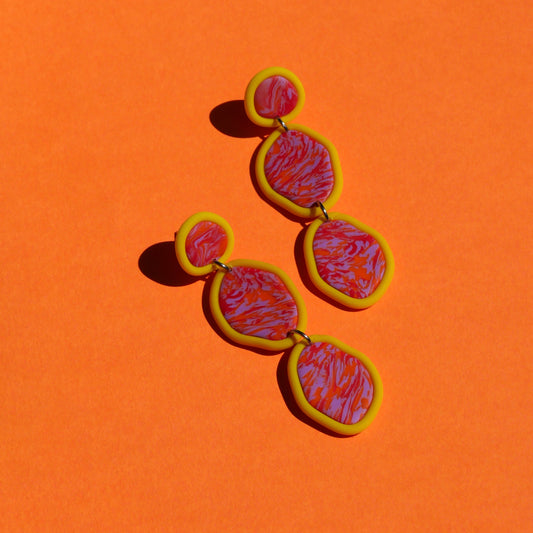 Boucles d'oreilles - Ovales marbrés | SOLDES