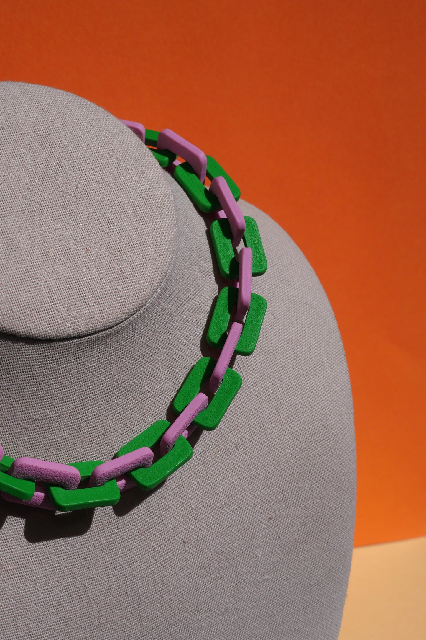 Collier chaîne - vert & rose | Collection Doris