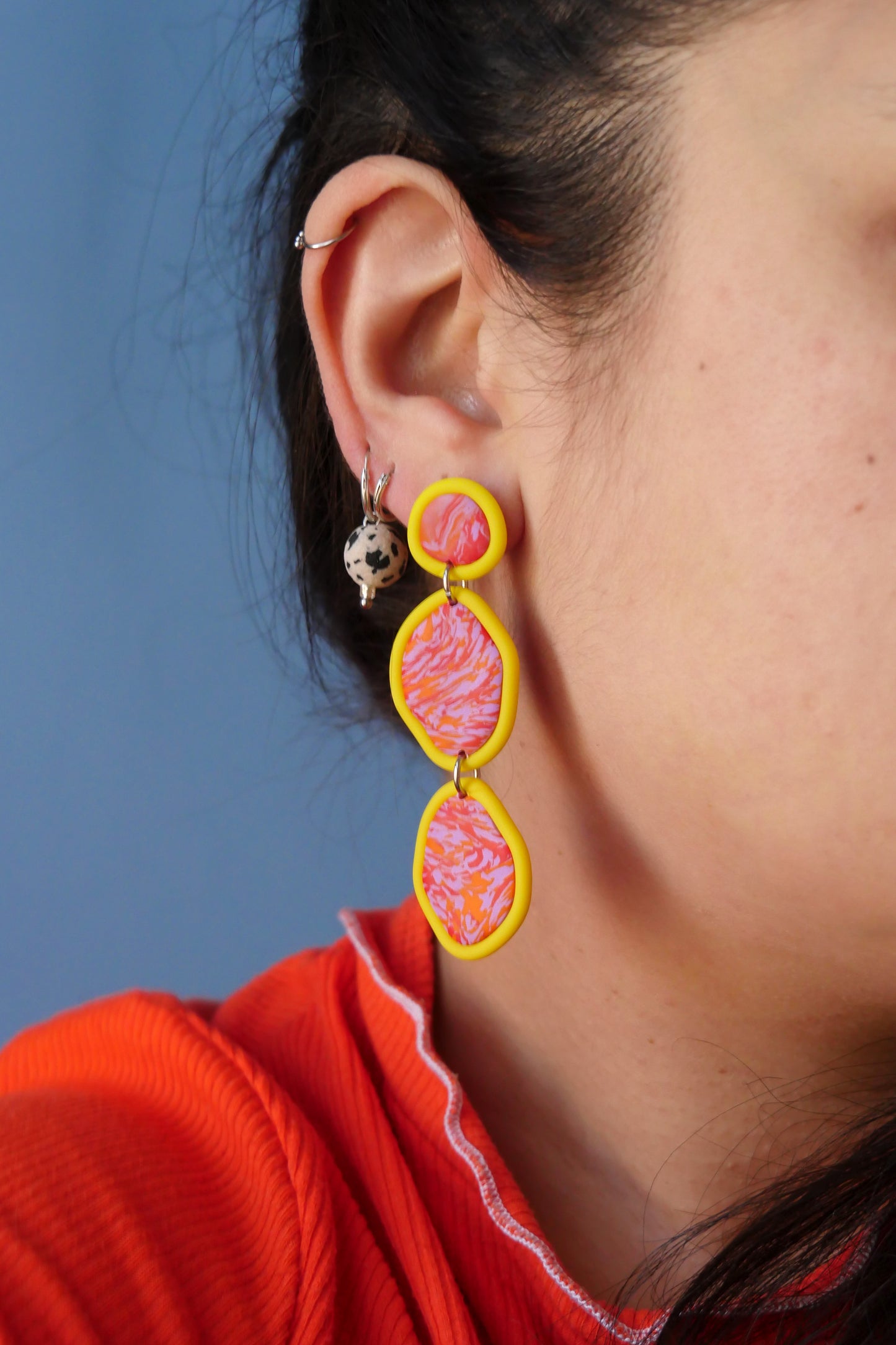 Boucles d'oreilles - Ovales marbrés | SOLDES