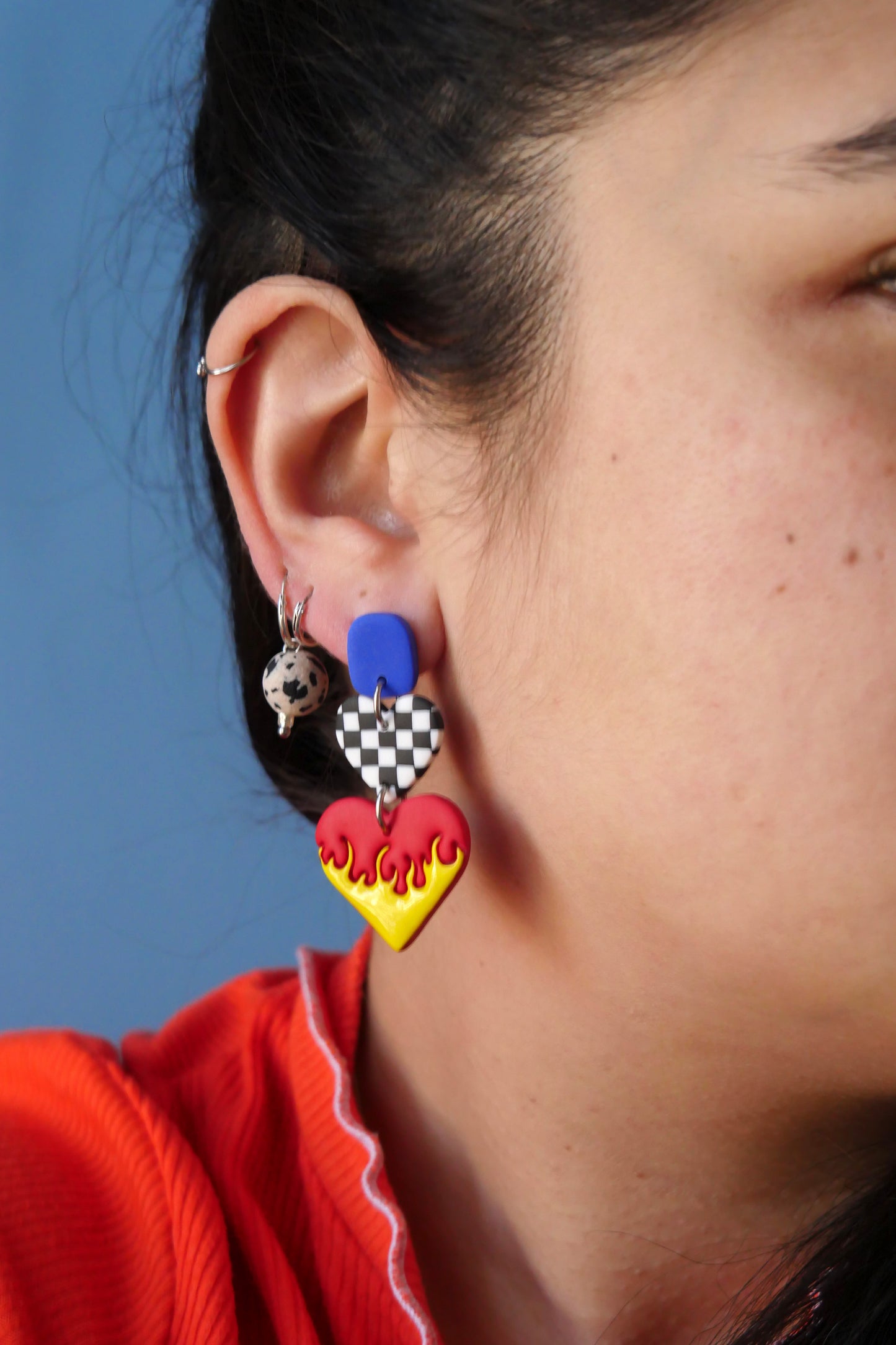 Boucles d'oreilles - Cœur flamme | Collection Pam