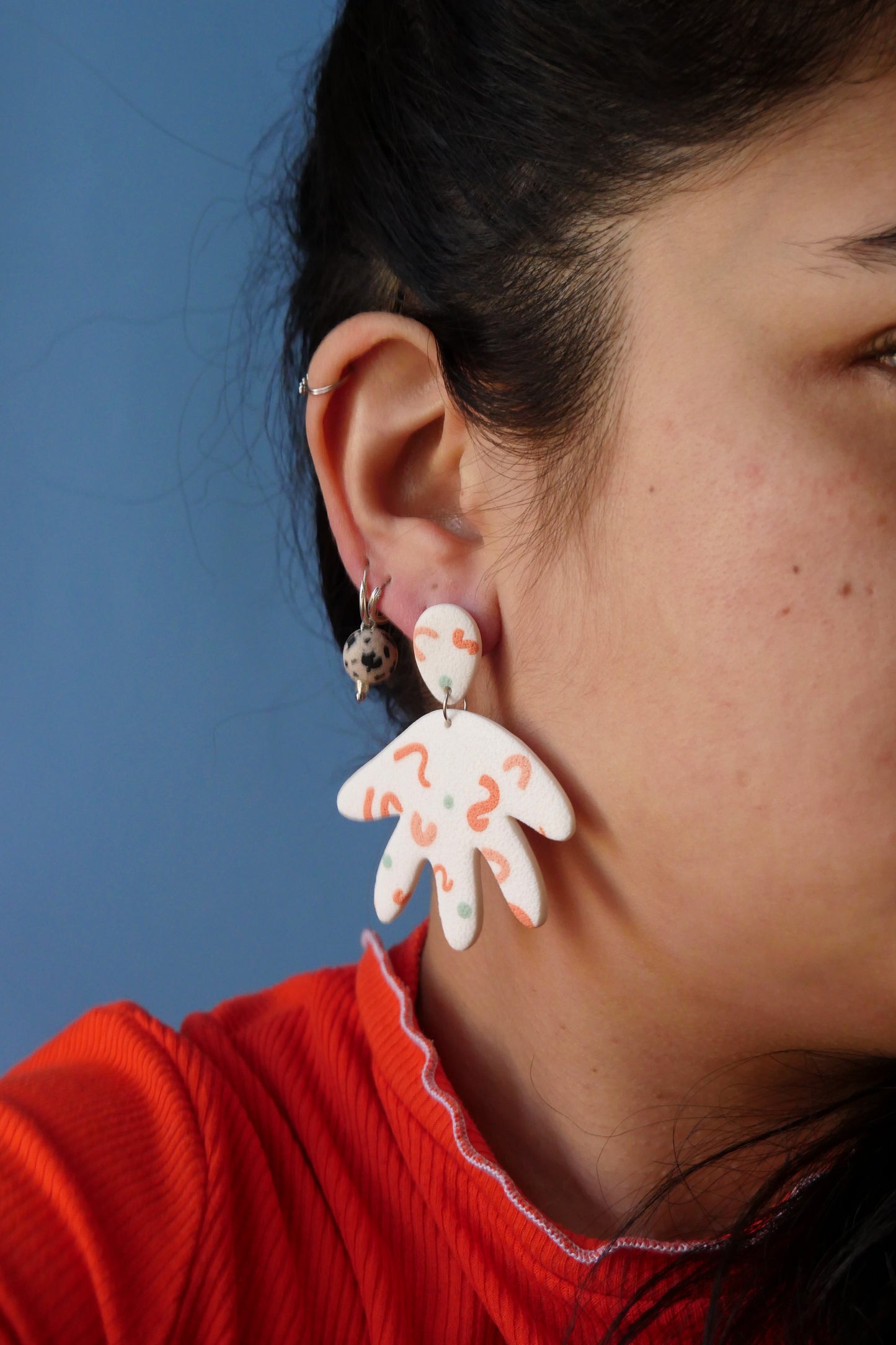 Boucles d'oreilles - Blanc & confettis | Collection Pam