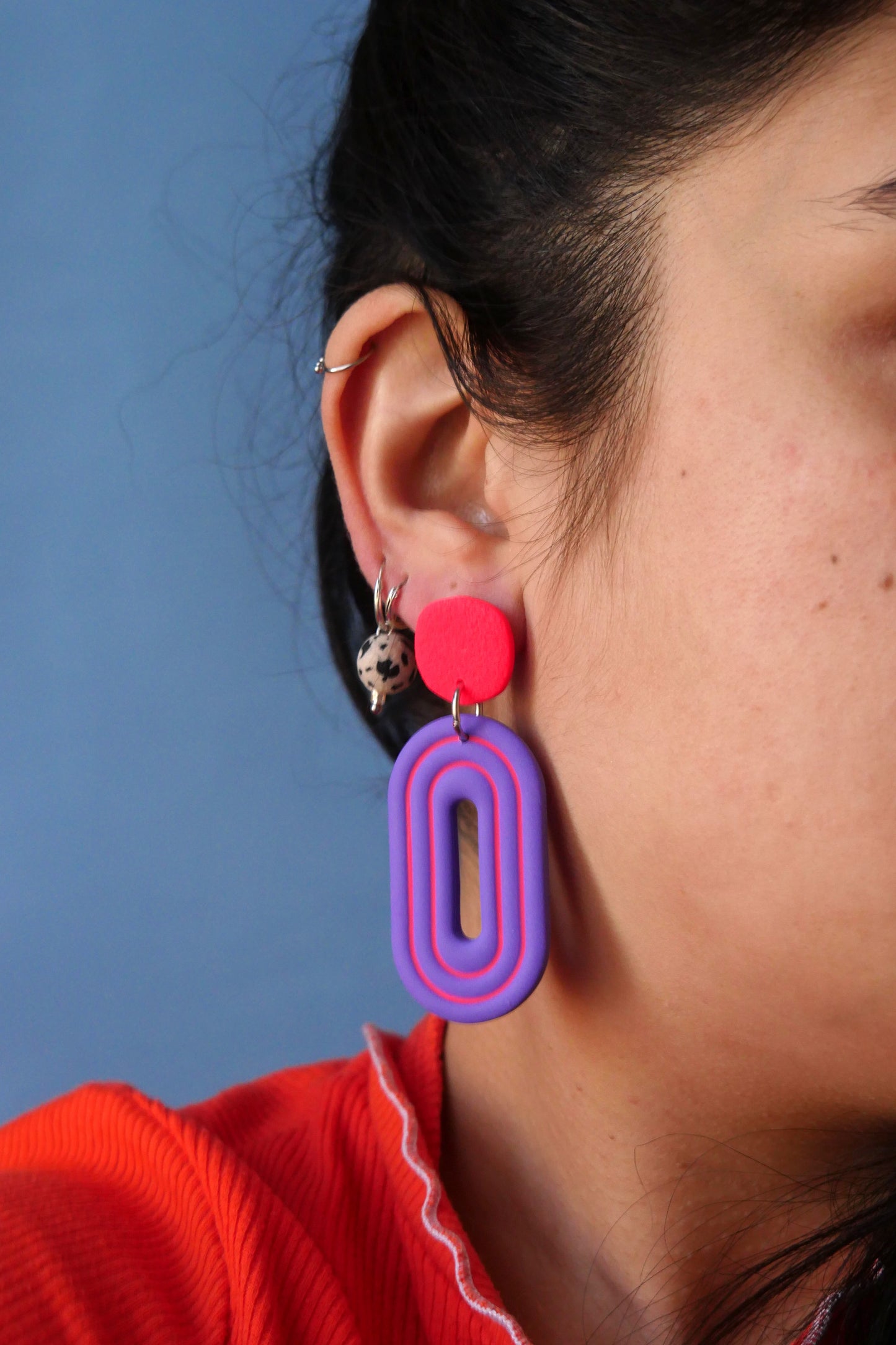 Boucles d'oreilles Ovale - Colorblock (3 coloris) | Collection Pam