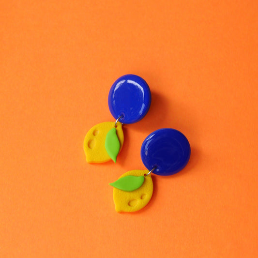 Boucles d'oreilles argile polymère - Citrons | Collection Berta