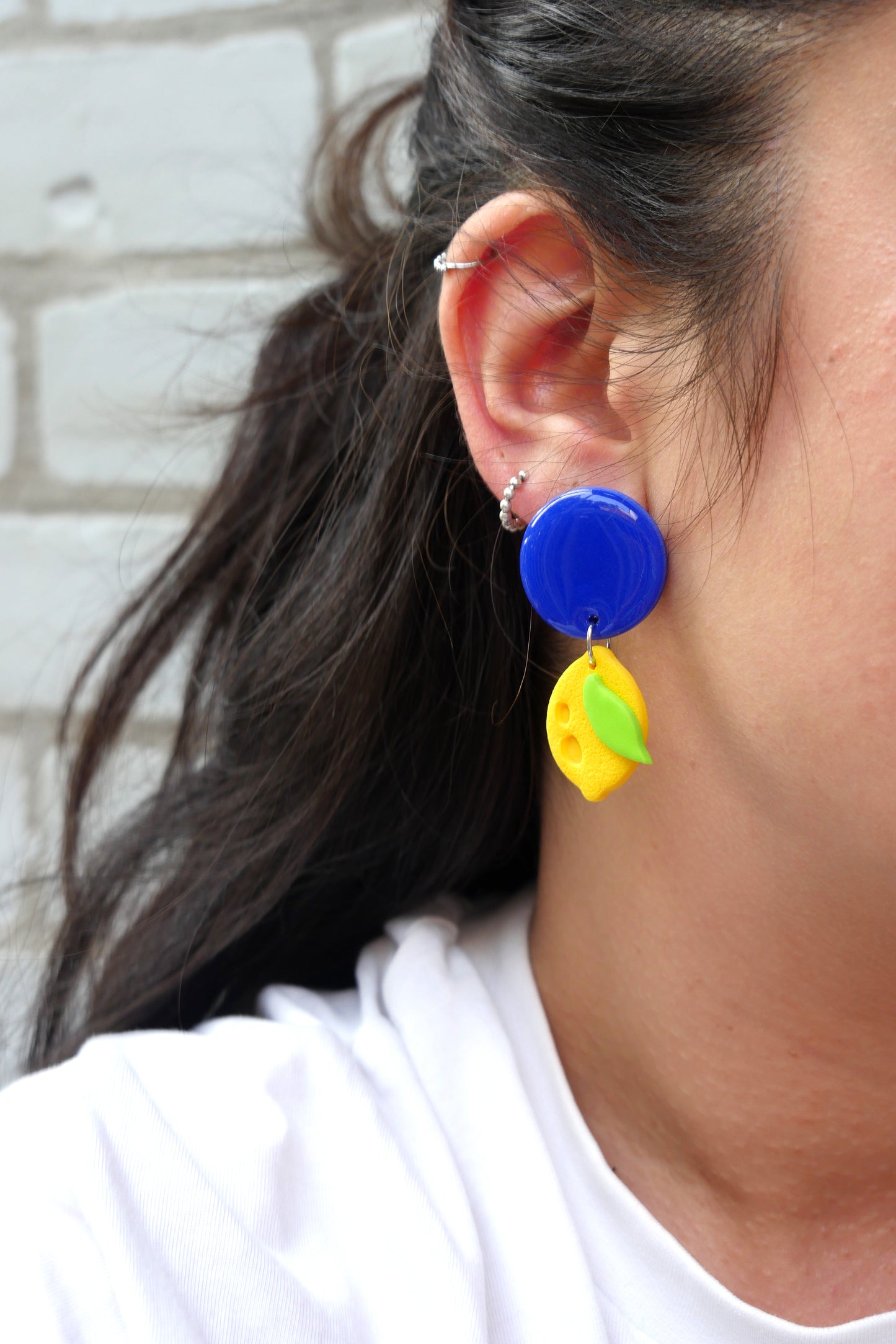 Boucles d'oreilles argile polymère - Citrons | Collection Berta