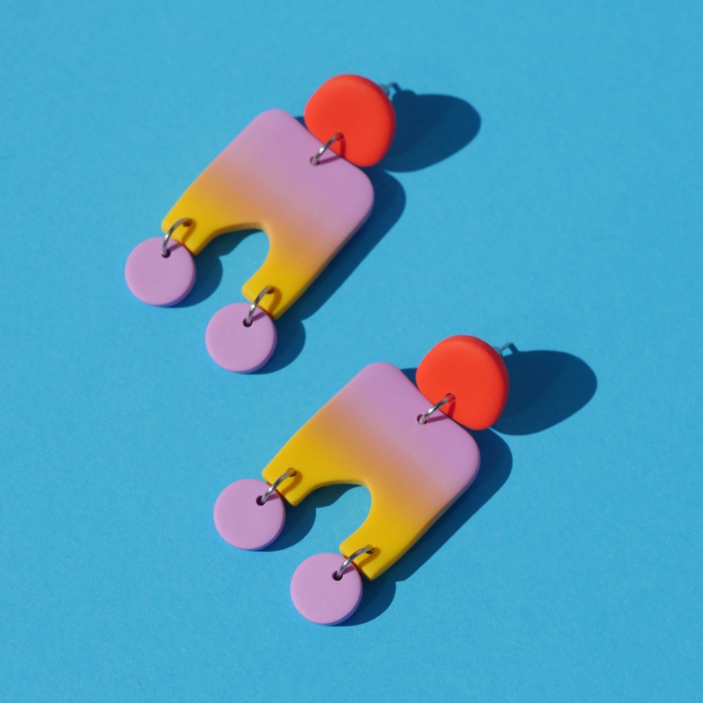 Boucles d'oreilles arch argile polymère - Coucher de soleil | Collection Millie