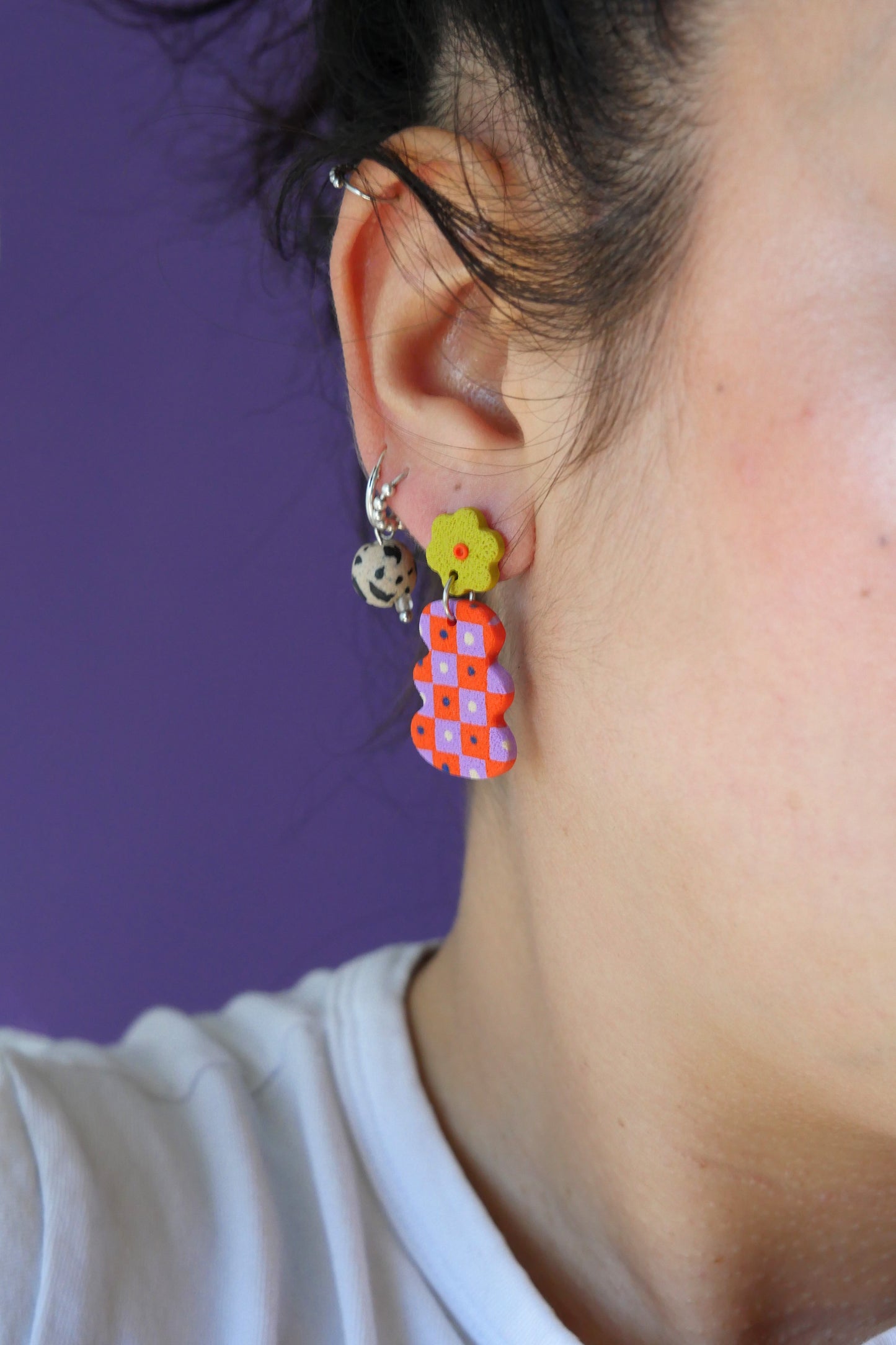 Boucles d'oreilles Vase & fleur | Collection Huguette