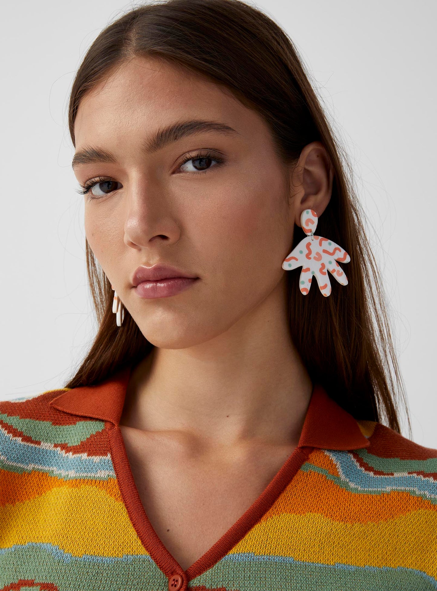 Boucles d'oreilles - Blanc & confettis | Collection Pam