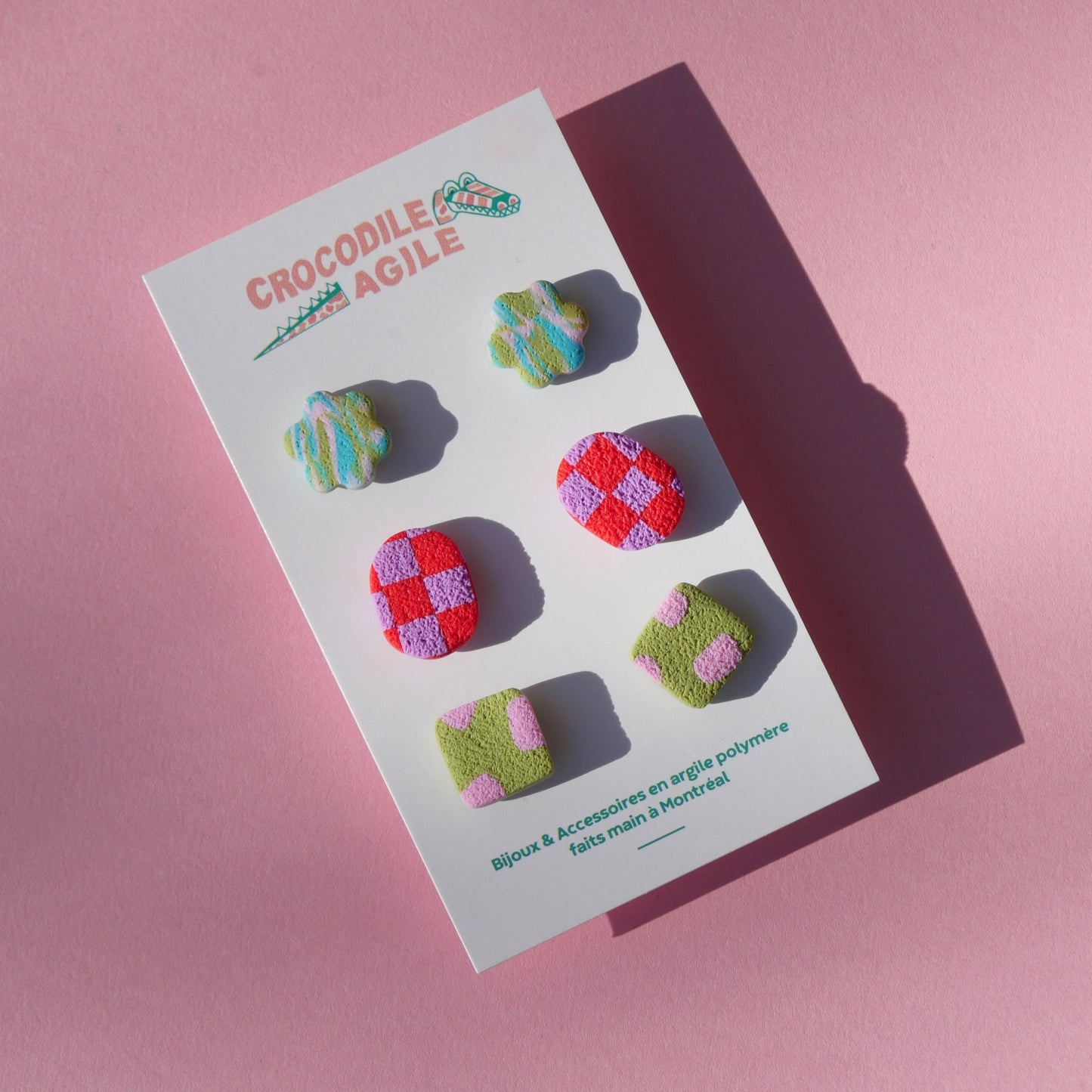 Boucles d'oreilles minimalistes en argile polymère | Stud pack