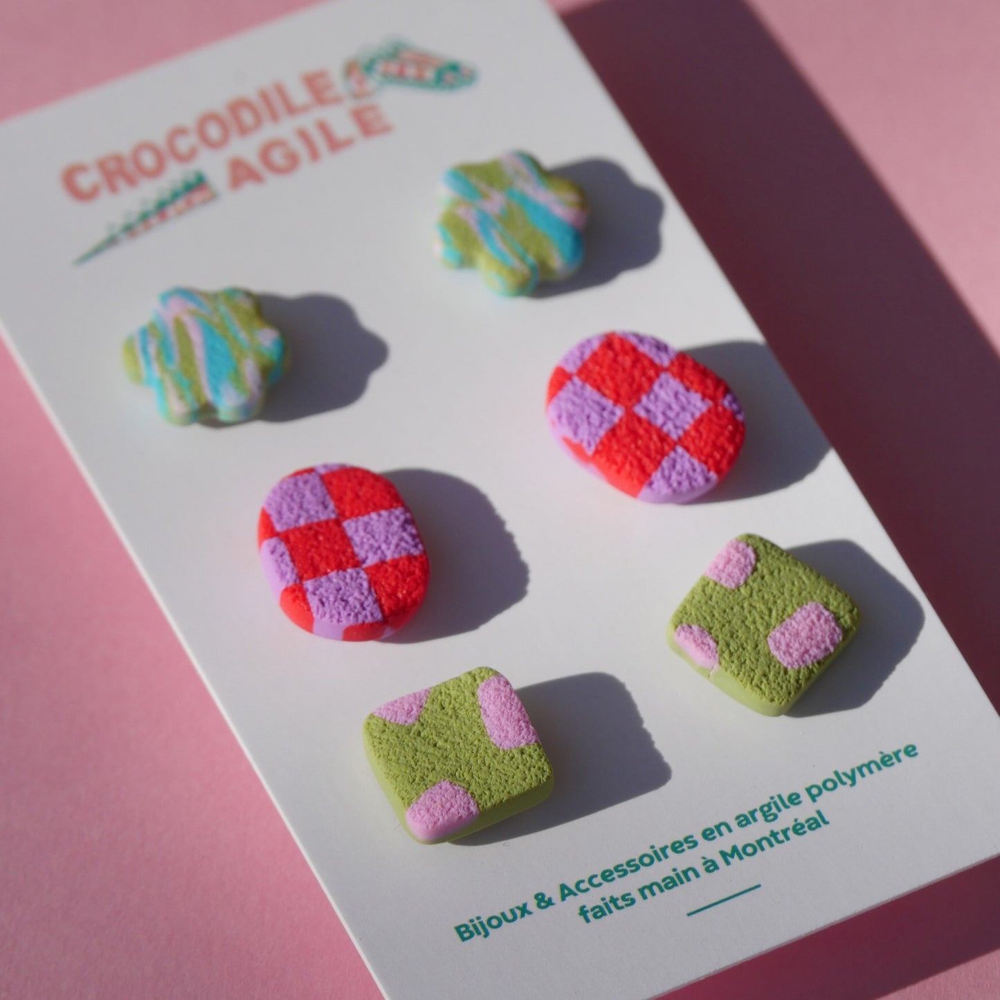 Boucles d'oreilles minimalistes en argile polymère | Stud pack