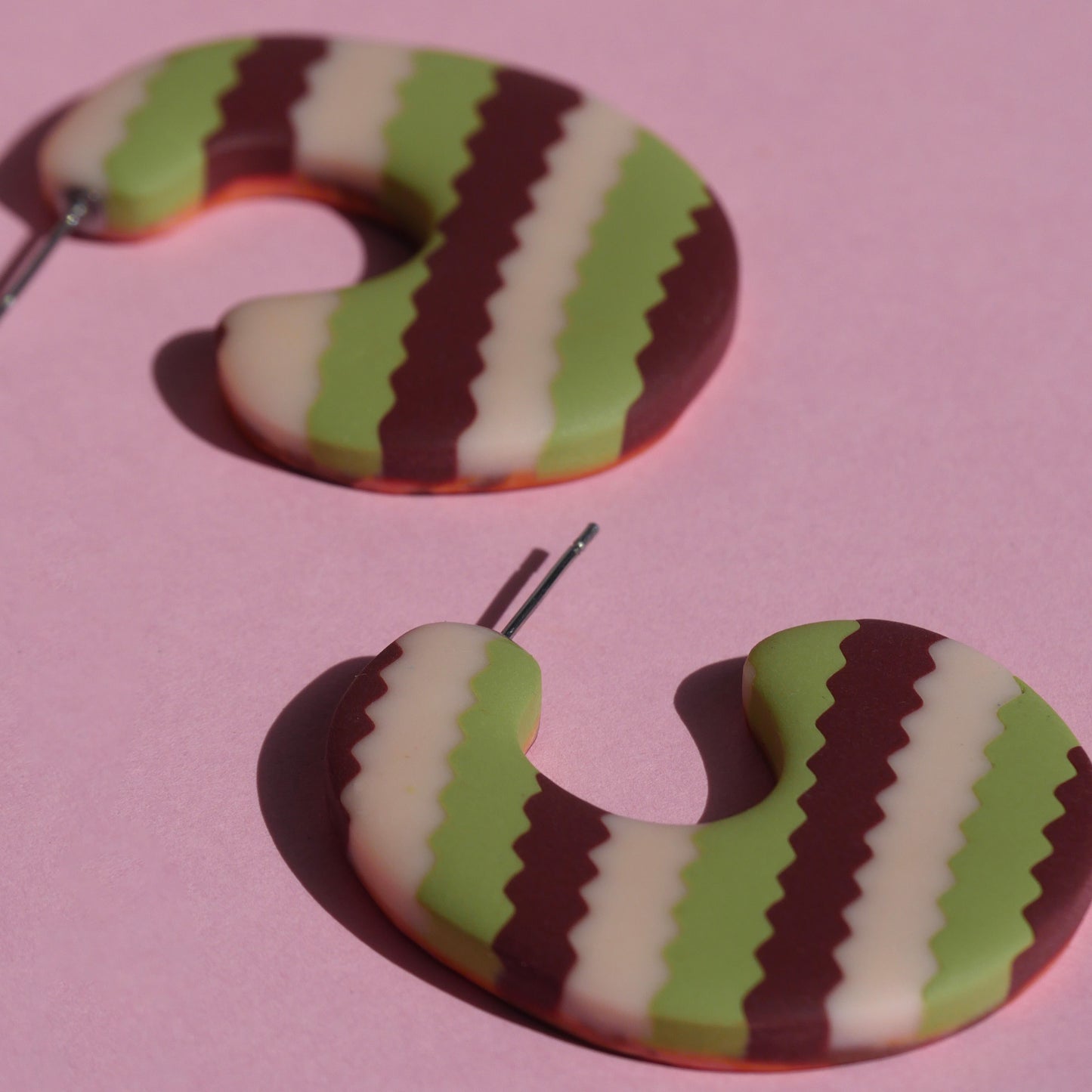 Boucles d'oreilles - Créole rétro rayures | Collection Unique SOLDES