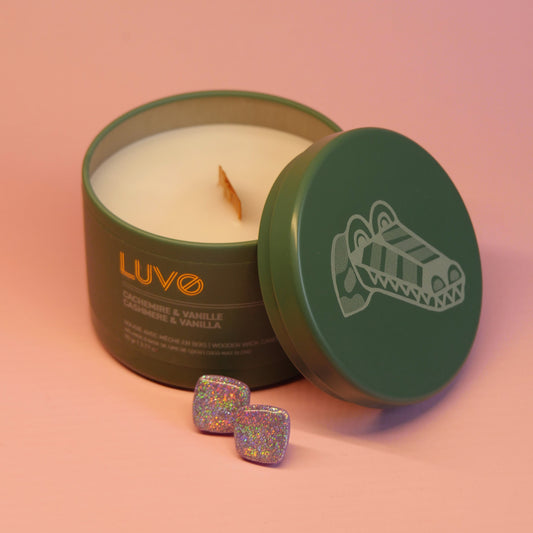 Bougie-bijoux Crocodile agile x LUVO – Cachemire & Vanille