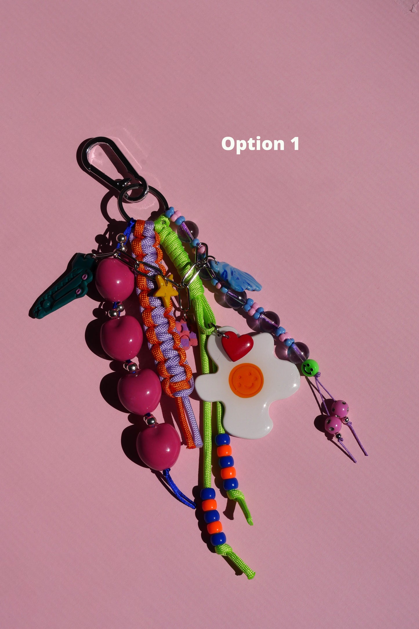 Bag charm - Unique grigri keychain charms in colorful polymer clay with beads and chains | Accessories
