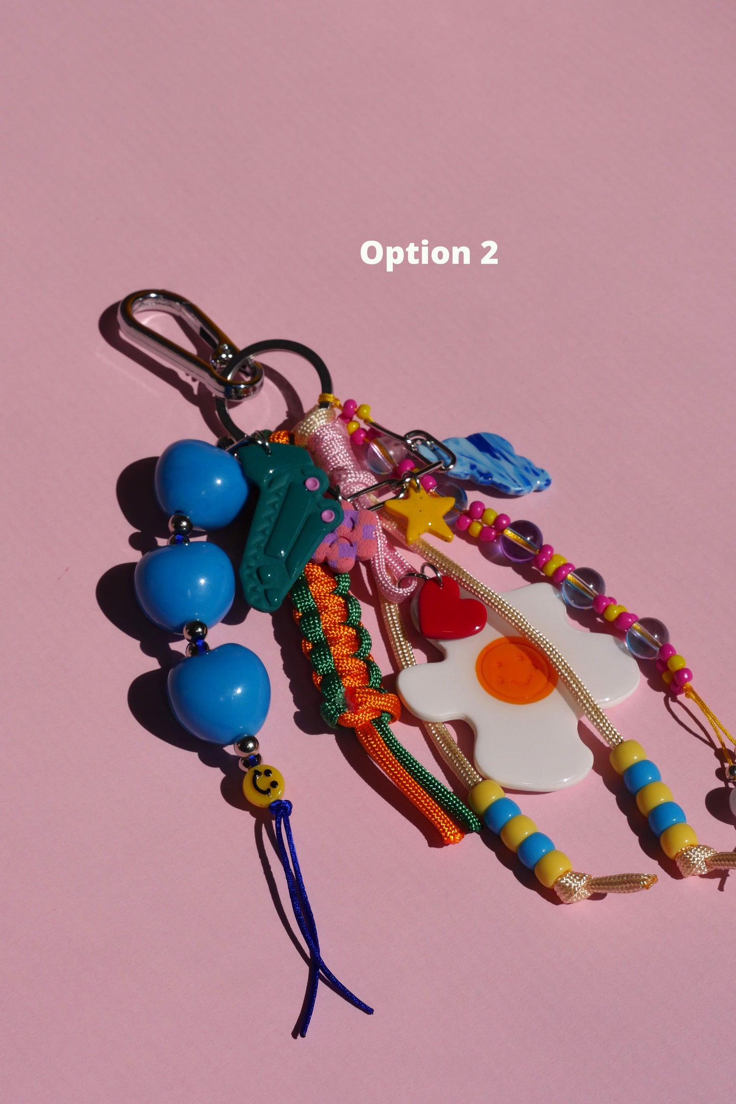 Bag charm - Unique grigri keychain charms in colorful polymer clay with beads and chains | Accessories