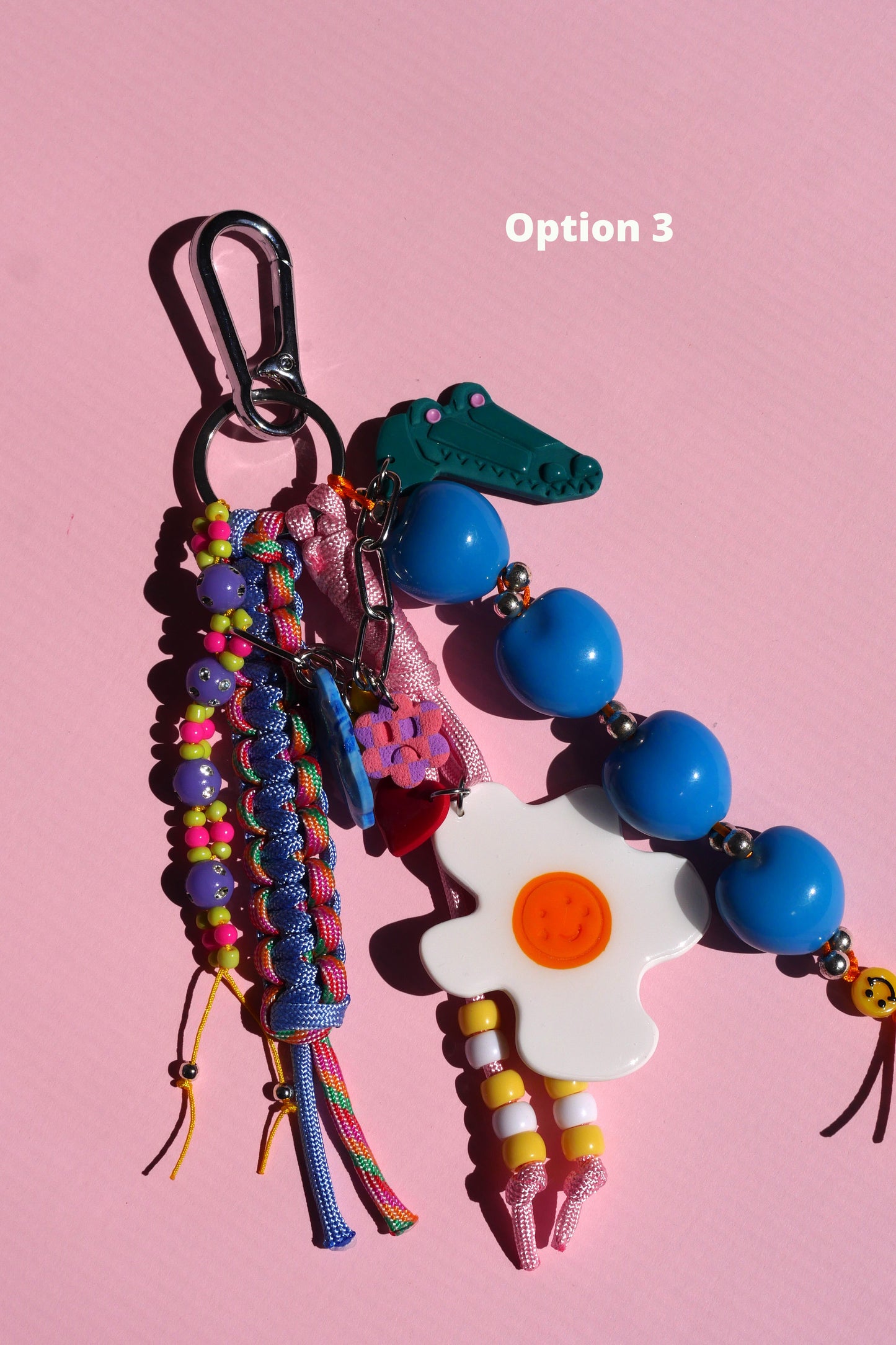 Bag charm - Unique grigri keychain charms in colorful polymer clay with beads and chains | Accessories