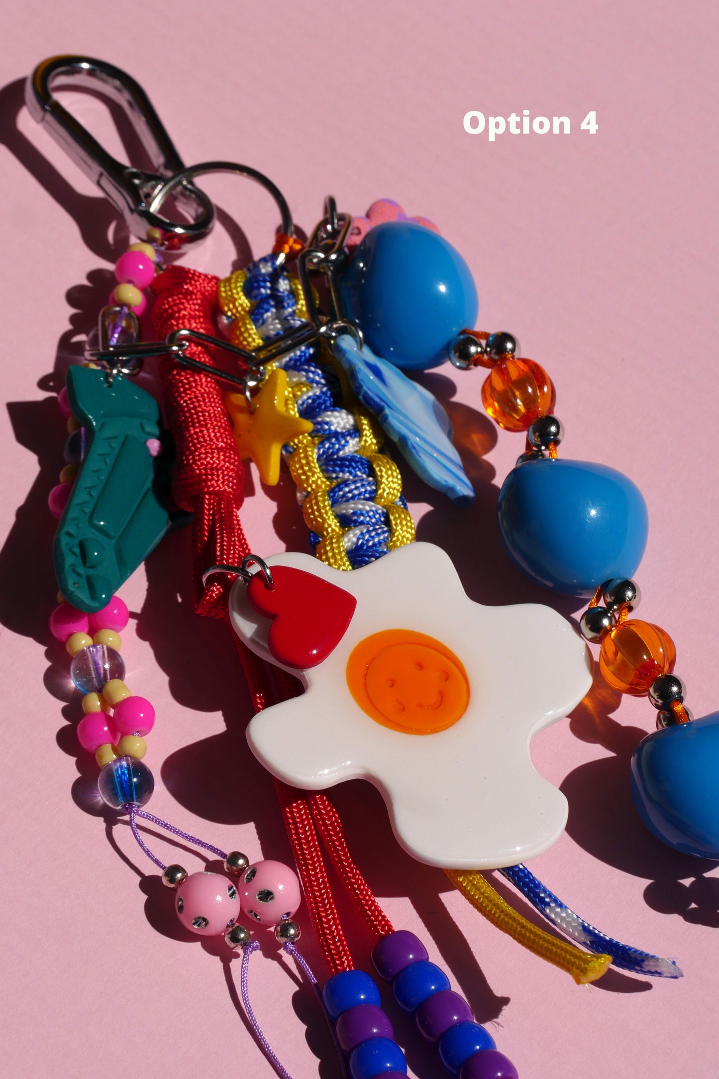 Bag charm - Unique grigri keychain charms in colorful polymer clay with beads and chains | Accessories