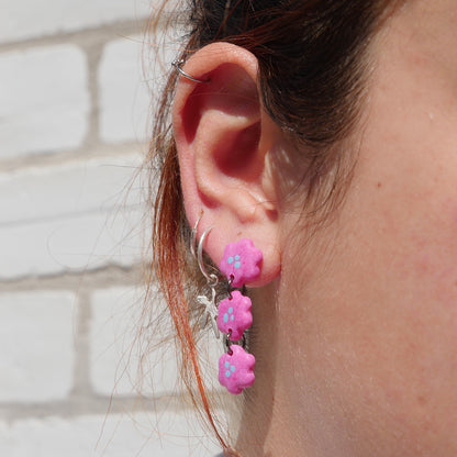 Boucles d'oreilles Suzie - fleurs rose | Soldes