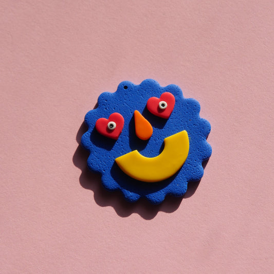 Happy face bleu | Ornement sapin